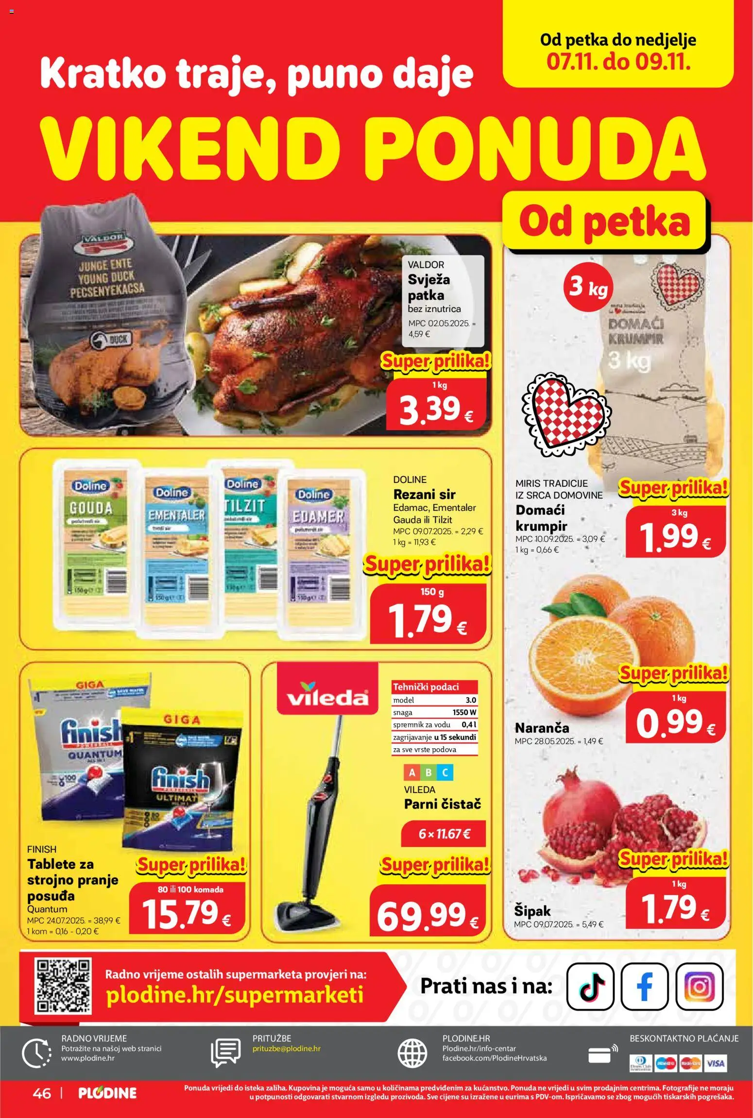 Plodine katalog | vrijedi od 05.11.2025 | Stranica: 46 | Proizvodi: Sir, Finish, Vileda, Gouda