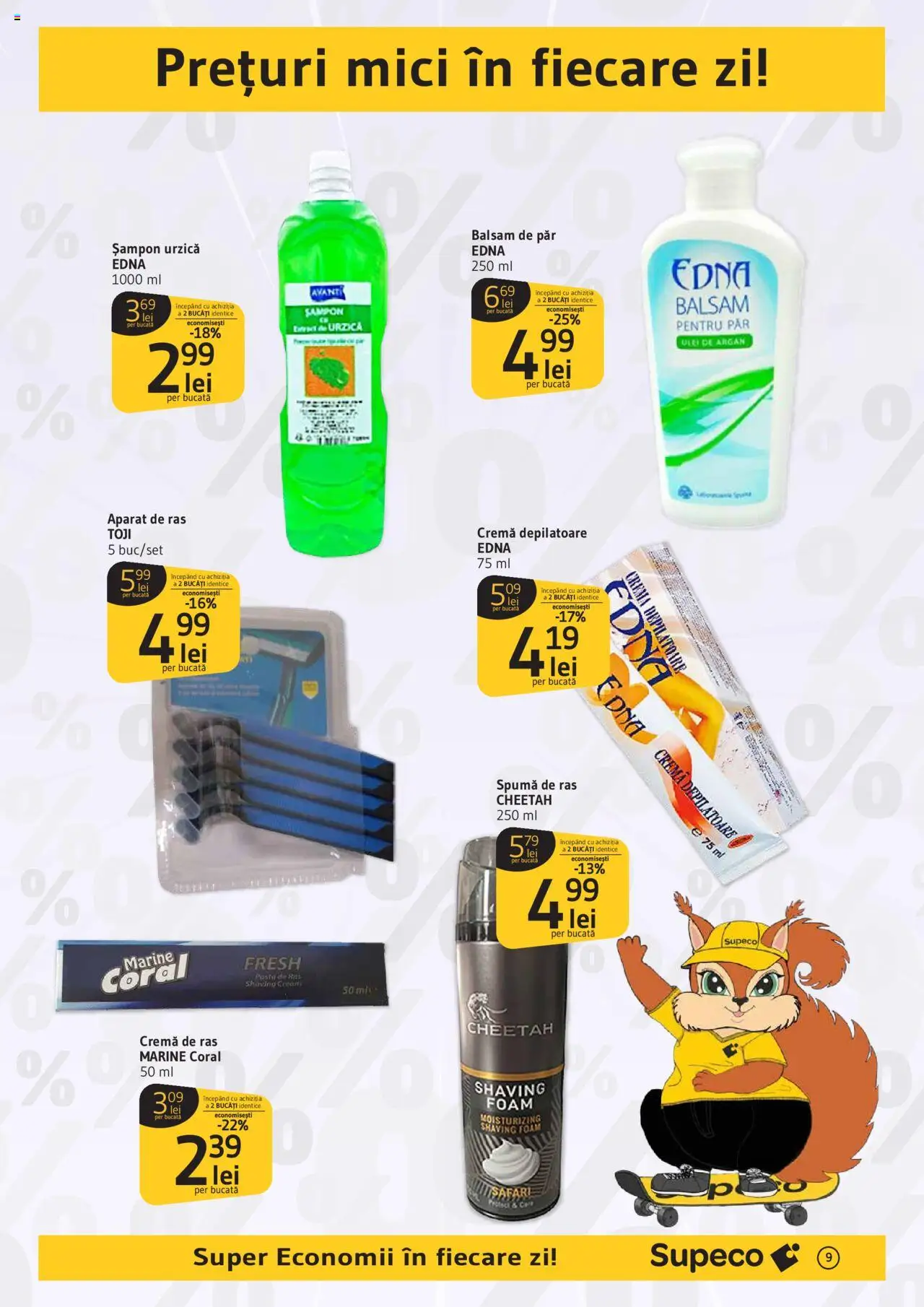 Supeco catalog - Prim Pret – valabil de la 28.08.2025 | Pagină: 9 | Produse: Balsam, Balsam de păr, Ulei, Cremă depilatoare