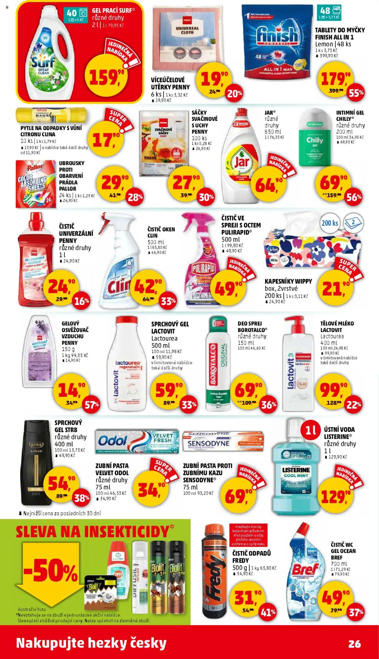 Penny Market leták - Čtvrtečník od 18.09.2025 | Strana: 26 | Produkty: Tělové mléko, Finish, Mléko, Lactovit
