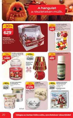 Auchan - Karácsonyi ajándék ajánlataink - amely érvényes a következő dátumtól: 13.11.2025 | Oldal: 20 | Termékek: Illatgyertya, Mécses, Tea, Óra