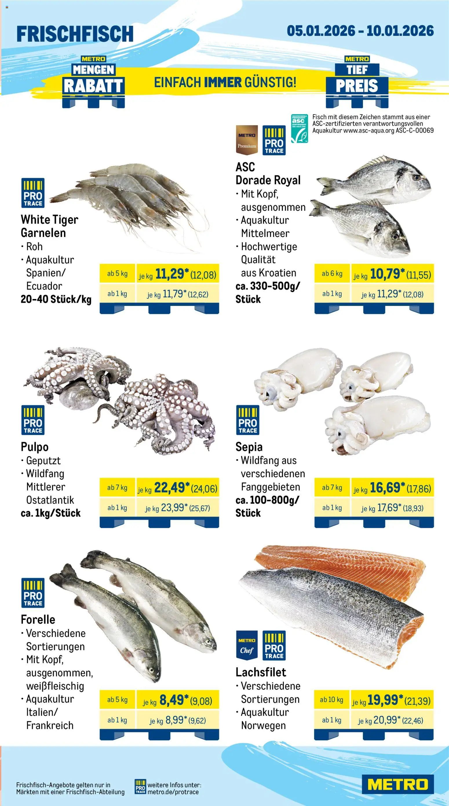 Metro Prospekt 	 – gültig ab 05.01.2026 | Seite: 5 | Produkte: Dorade, Garnelen, Fisch