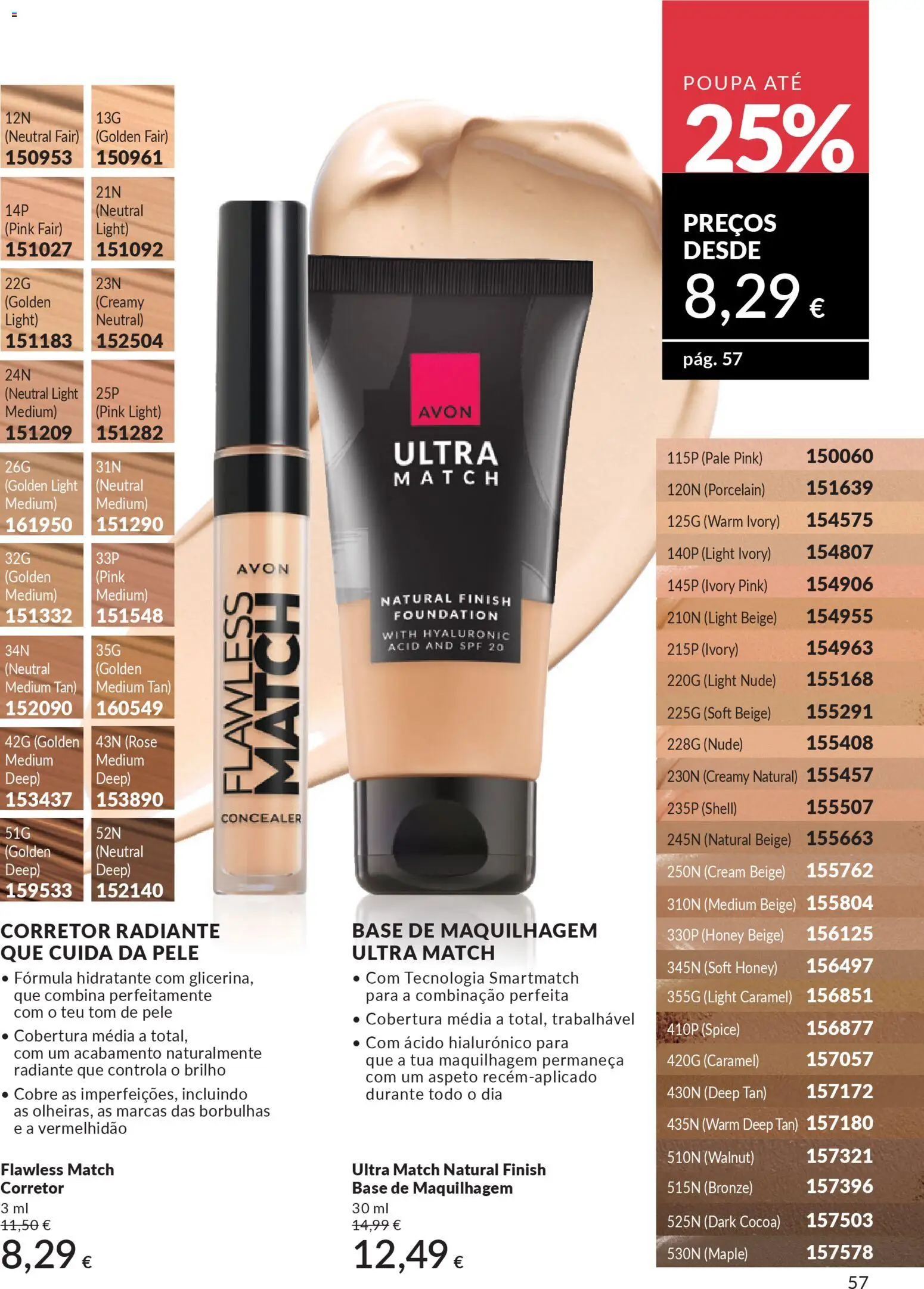 Catálogo Avon Campanha 3 │ válido de 01.03.2026 | Página: 57 | Produtos: Maquilhagem, Corretor, Base