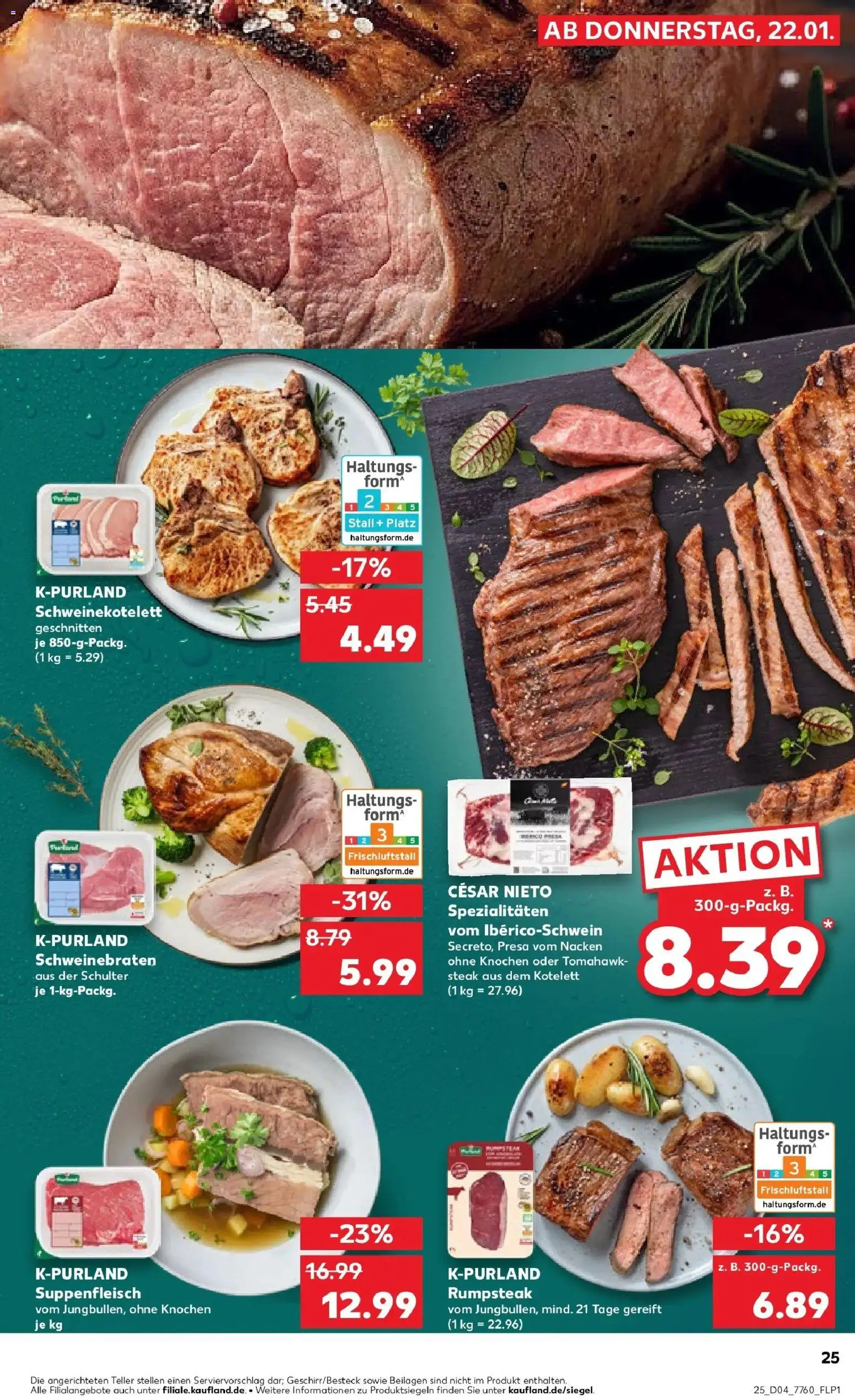 Kaufland prospekt Unterschleißheim	 – gültig ab 25.01.2026 | Seite: 25 | Produkte: Rumpsteak, Suppenfleisch, Steak