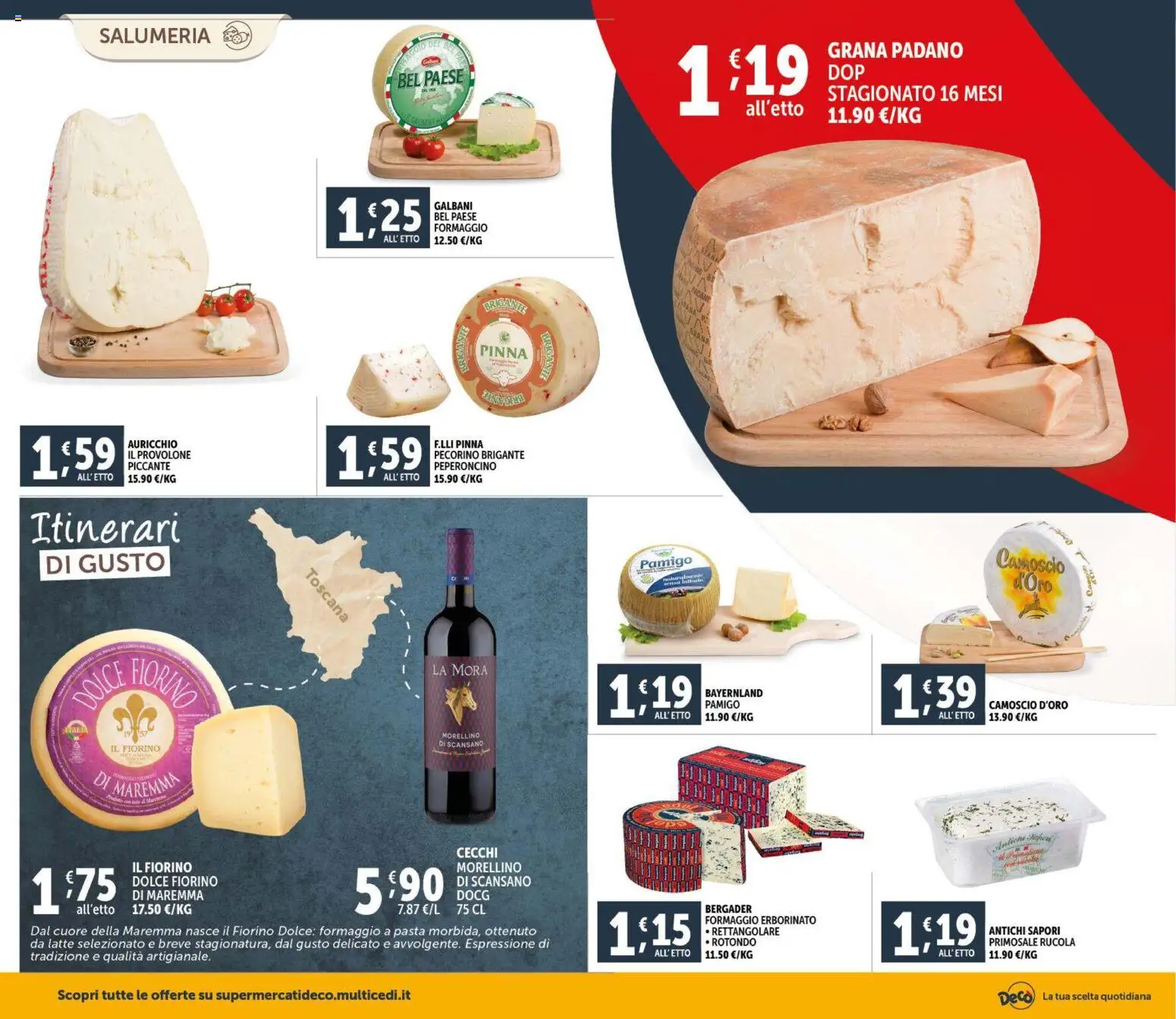 Volantino Decò del 30.01.2026 | Pagina: 4 | Prodotti: Provolone, Rucola, Formaggio, Pasta