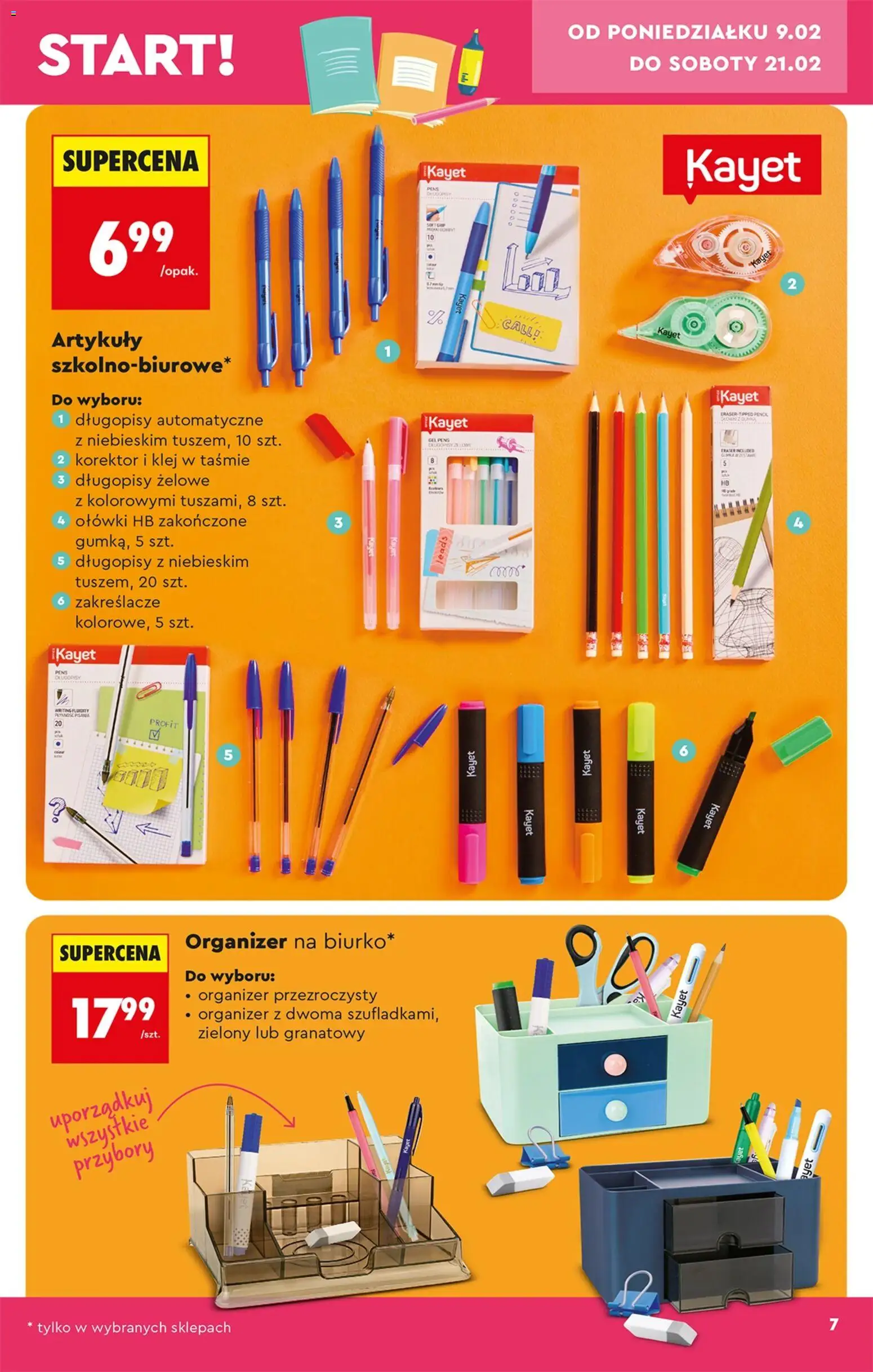 Biedronka Polsko leták - Hity i inspiracje od 07.02.2026 | Strana: 9 | Produkty: Organizér, Korektor