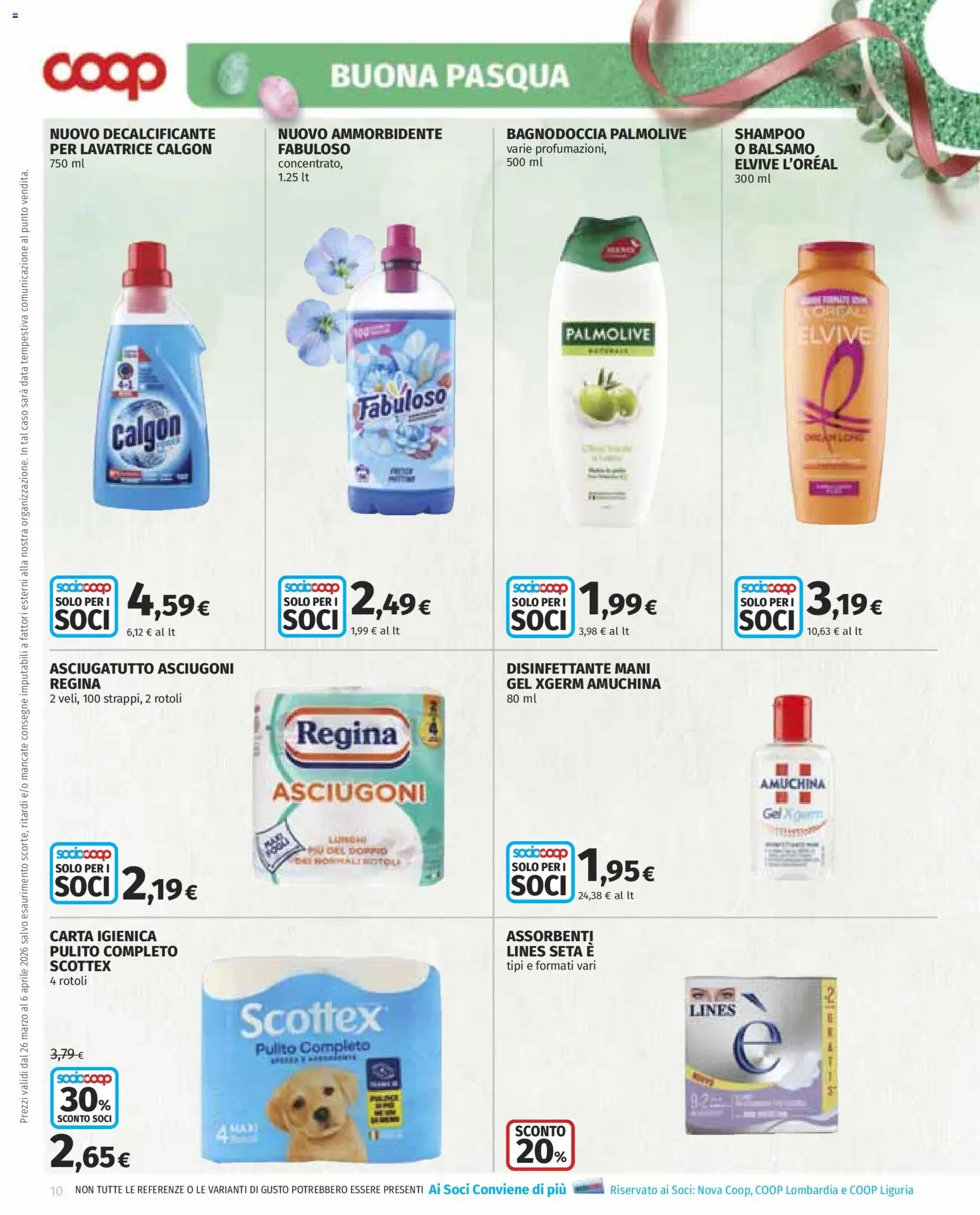 Volantino COOP del 26.03.2026 | Pagina: 10 | Prodotti: Shampoo, Balsamo, Lavatrice, Data