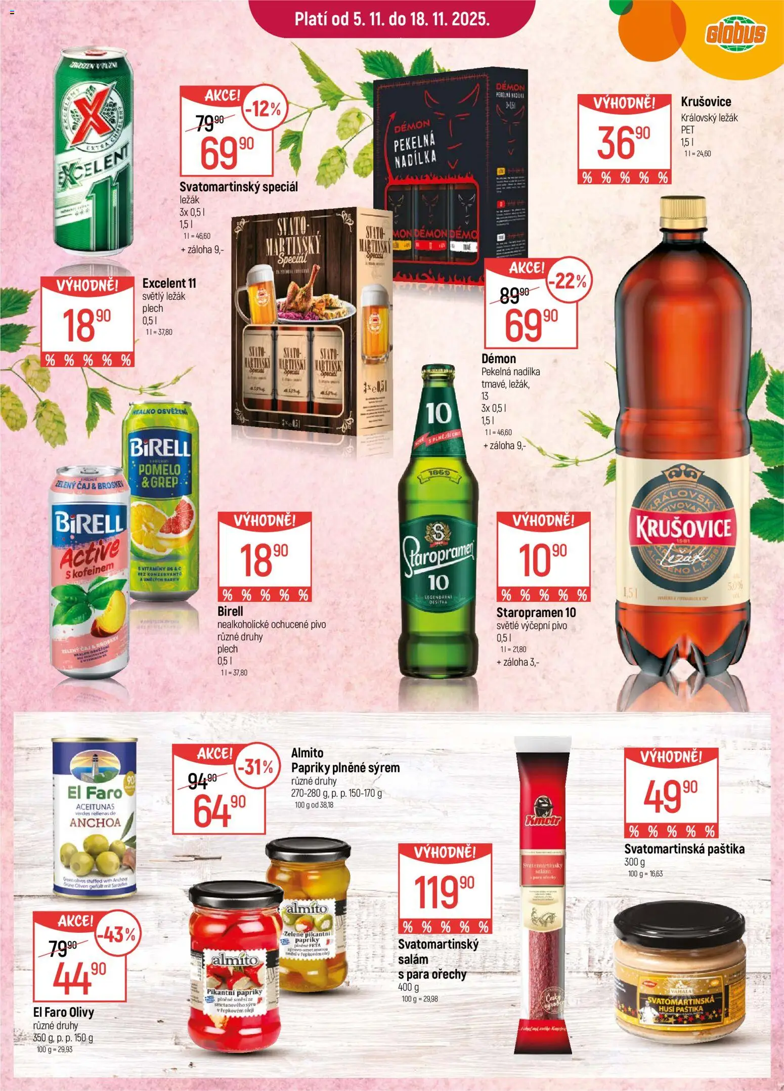 Globus leták - Chomutov od 05.11.2025 | Strana: 10 | Produkty: Globus, Pivo, Excelent 11, Vitamíny