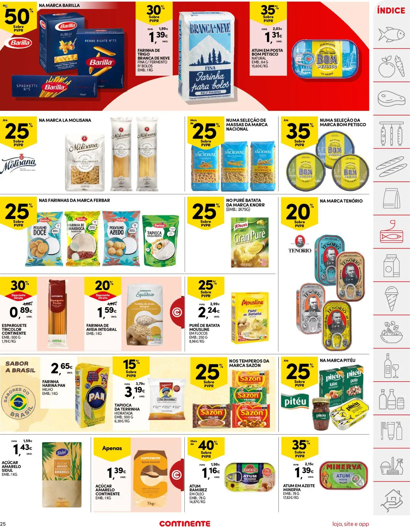 Continente folheto │ válido de 24.02.2026 | Página: 25 | Produtos: Batata, Esparguete, Milho, Flocos