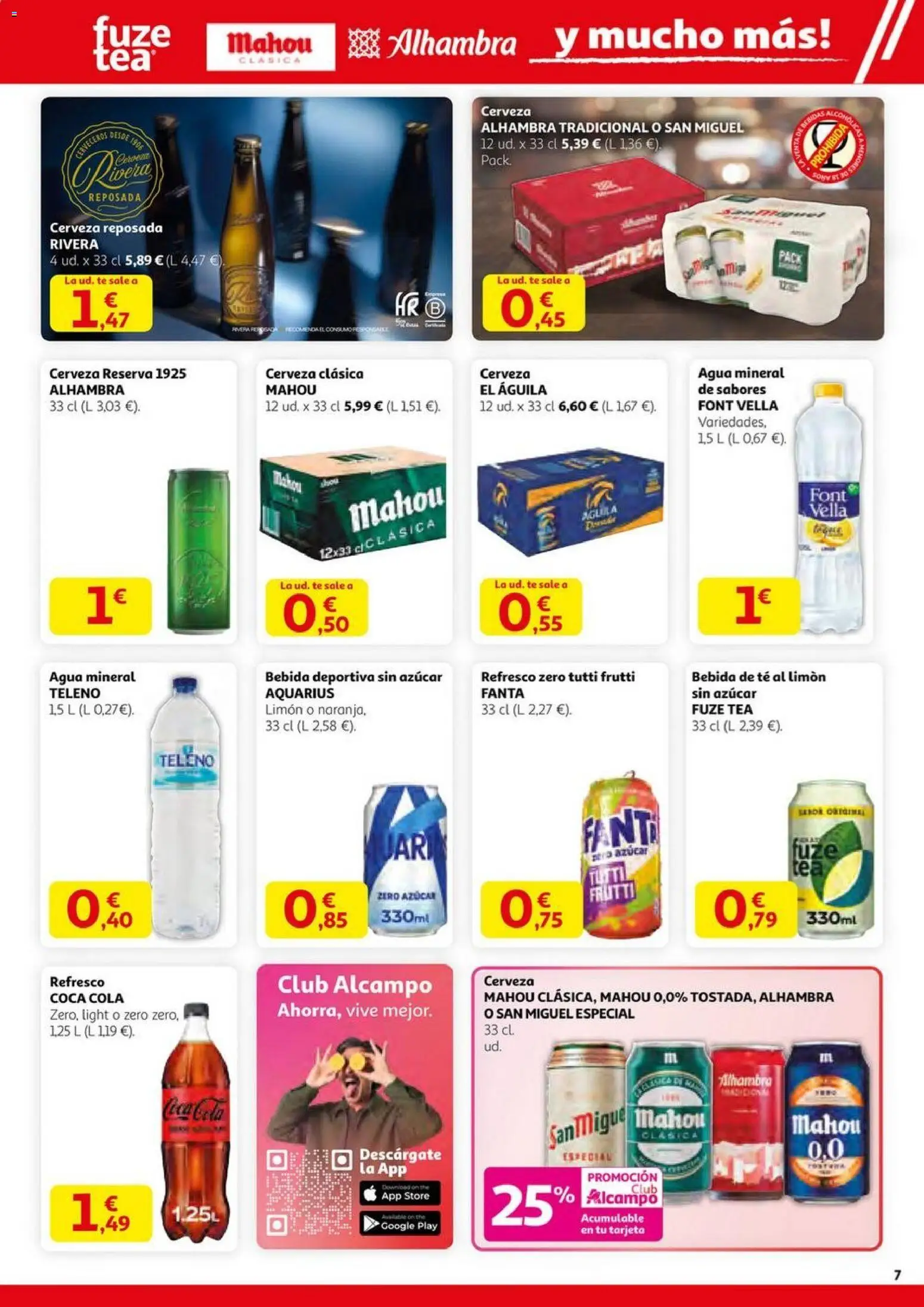 Alcampo - HP catalan │ válido desde el 23.10.2025 | Página: 7 | Productos: Cerveza, Té, Agua mineral