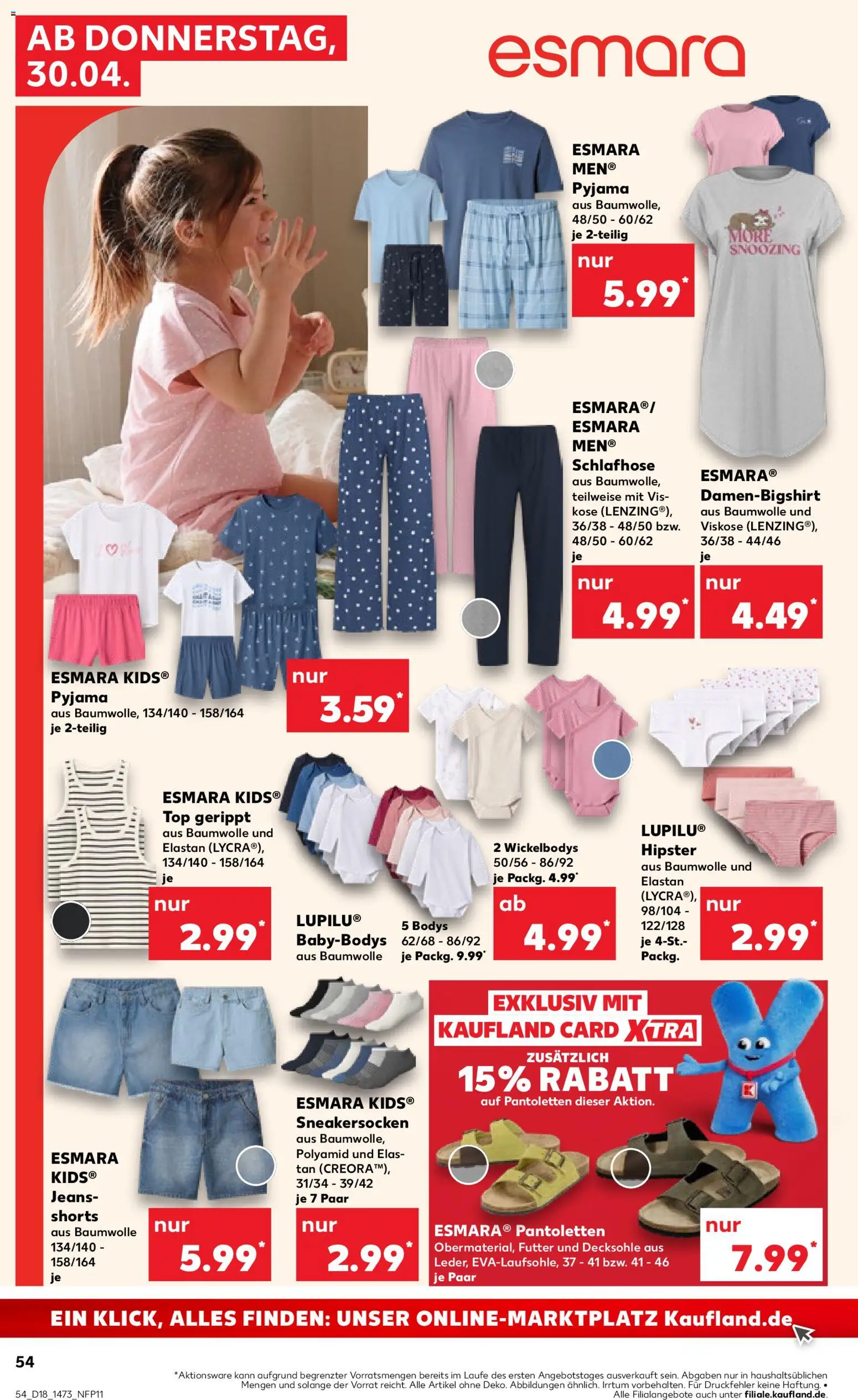 Kaufland Prospekt – gültig ab 30.04.2026 | Seite: 54 | Produkte: Top, Pyjama, Jeans