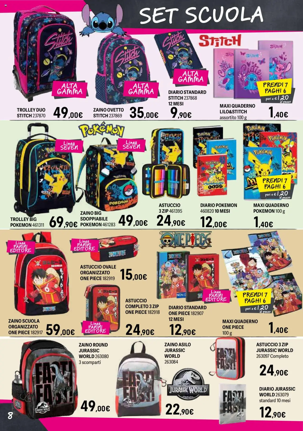 Volantino Orizzonte del 04.08.2025 | Pagina: 8 | Prodotti: Zaino, Astuccio, Quaderno, Trolley