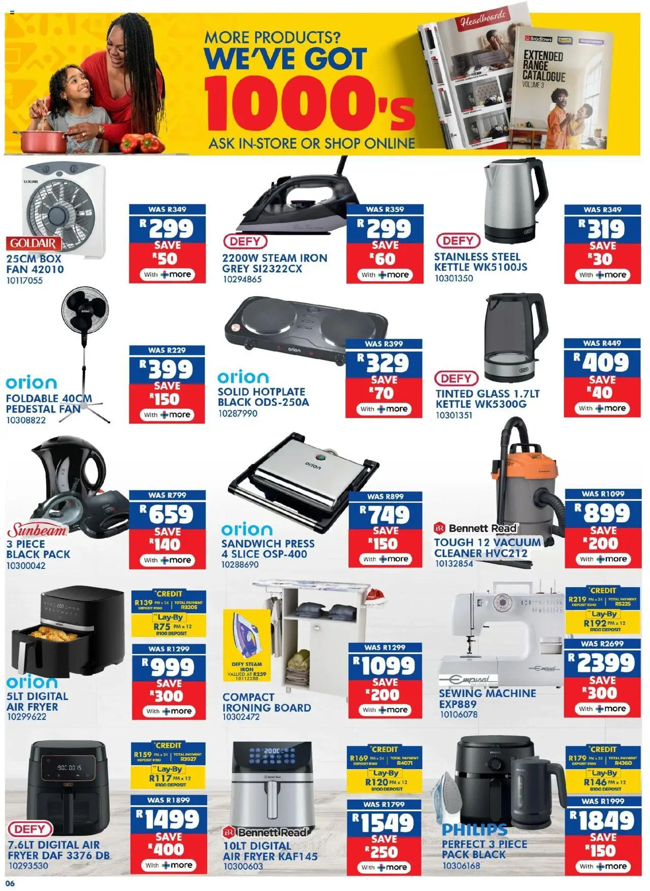 New Russells catalogue – valid from 16.10.2025 | Page: 6 | Products: Pedestal, Kettle, Fan, Ironing board