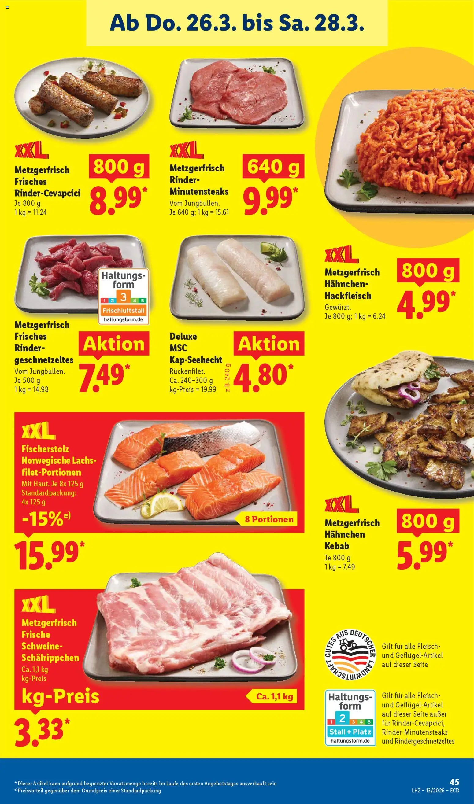 Lidl Prospekt – gültig ab 23.03.2026 | Seite: 67 | Produkte: Hahnchen, Lachs, Fleisch, Hackfleisch