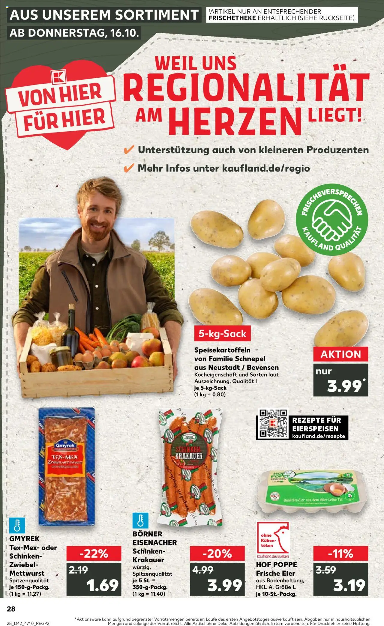Kaufland prospekt Hannover	 – gültig ab 16.10.2025 | Seite: 28 | Produkte: Eier, Schinken