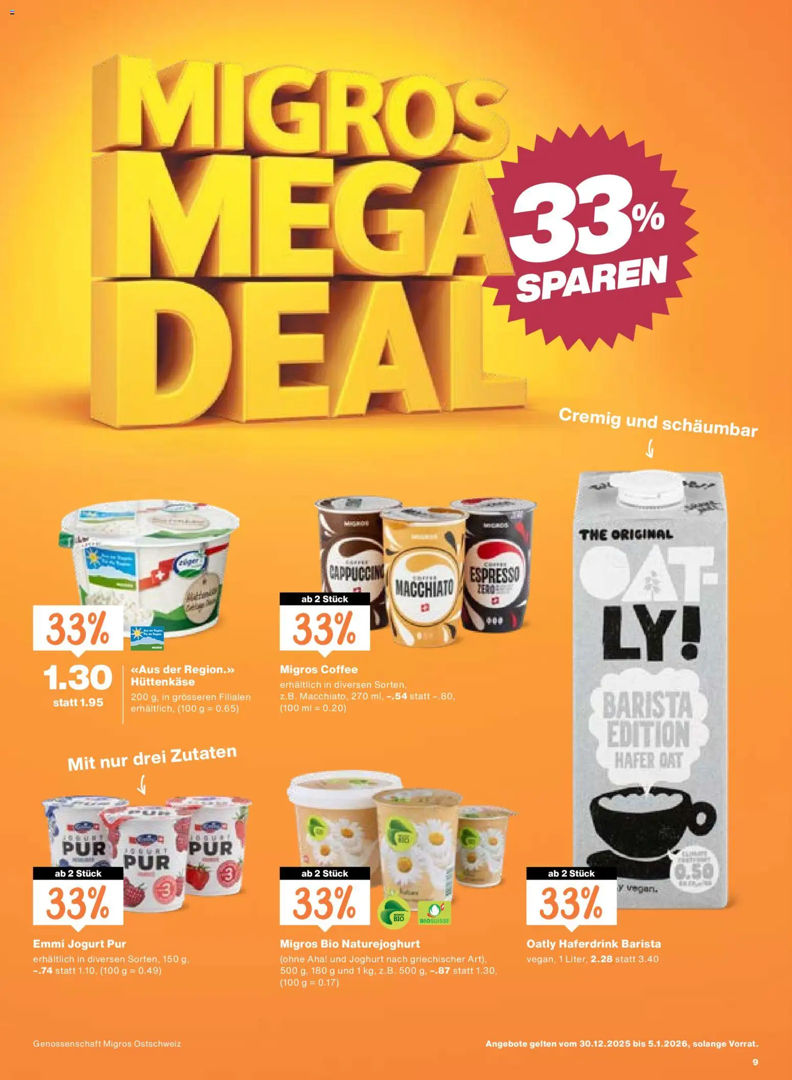 Migros Aktionen – gültig ab 30.12.2025 | Seite: 9 | Produkte: Joghurt, Hüttenkäse