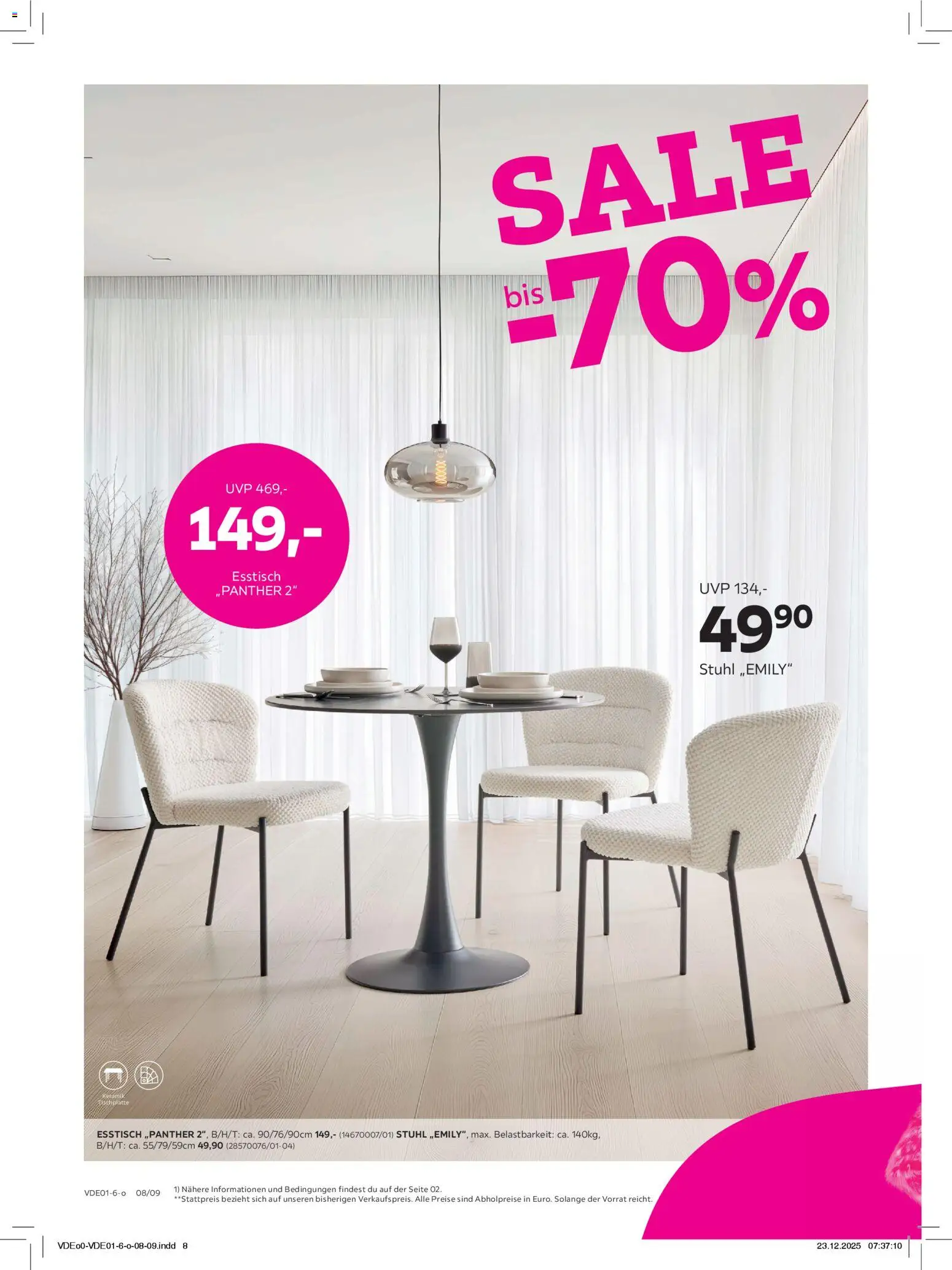 Mömax Prospekt 	 – gültig ab 27.12.2025 | Seite: 8 | Produkte: Esstisch, Stuhl