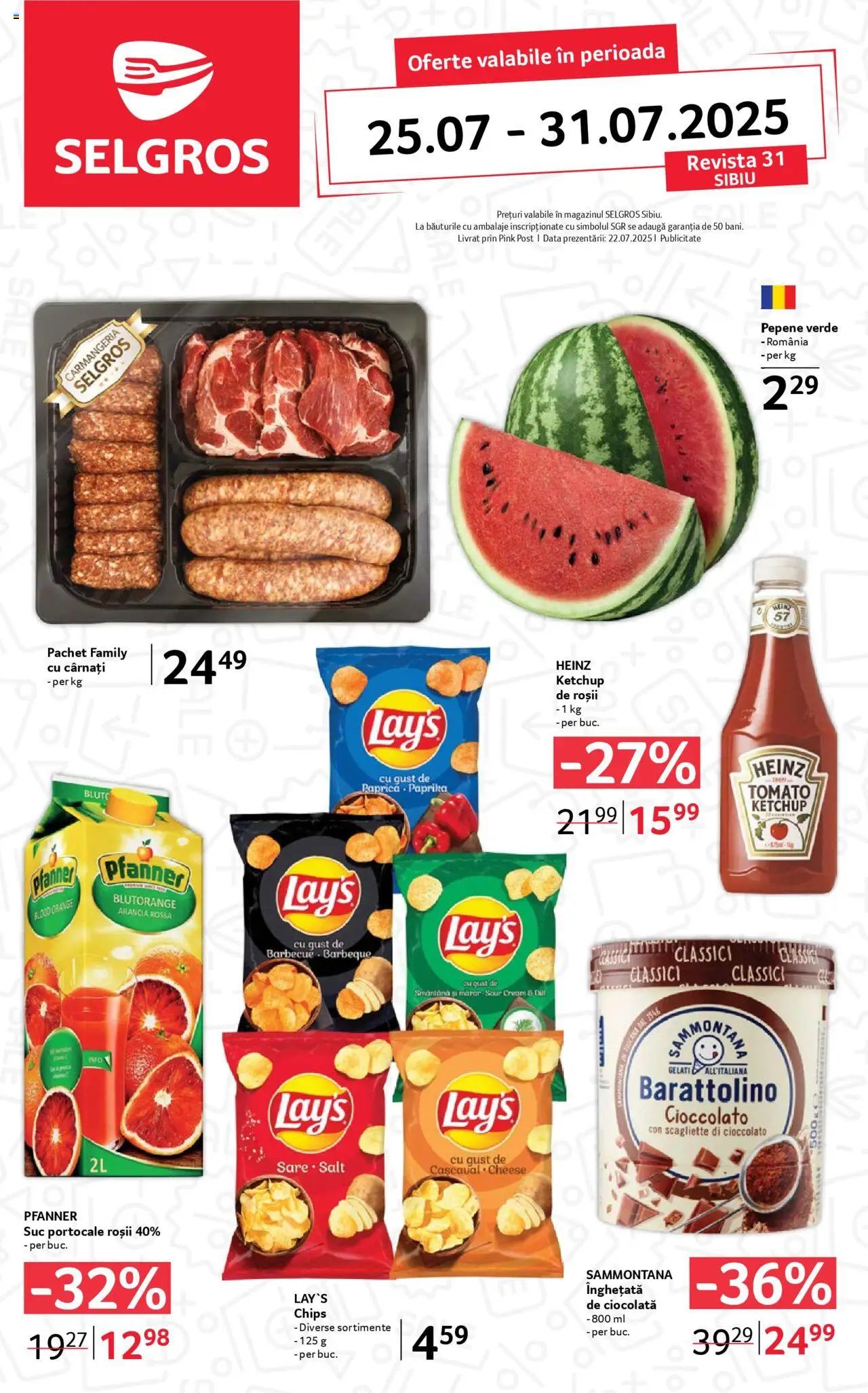 Catalog Selgros - Sibiu – valabil de la 25.07.2025 | Pagină: 1 | Produse: Ketchup, Smântână, Sare, Cârnați