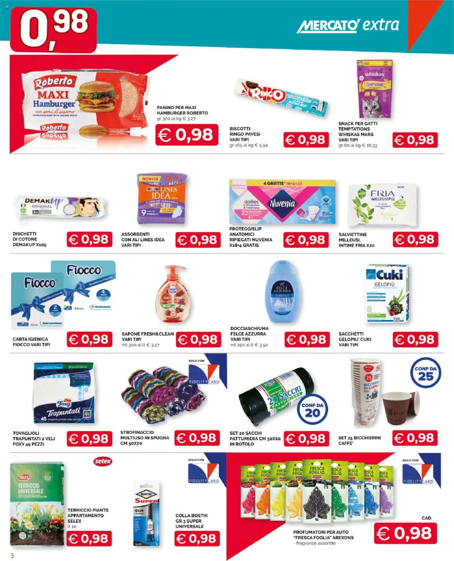 Volantino Mercatò del 23.04.2026 | Pagina: 3 | Prodotti: Spugna, Carta igienica, Caffè, Terriccio