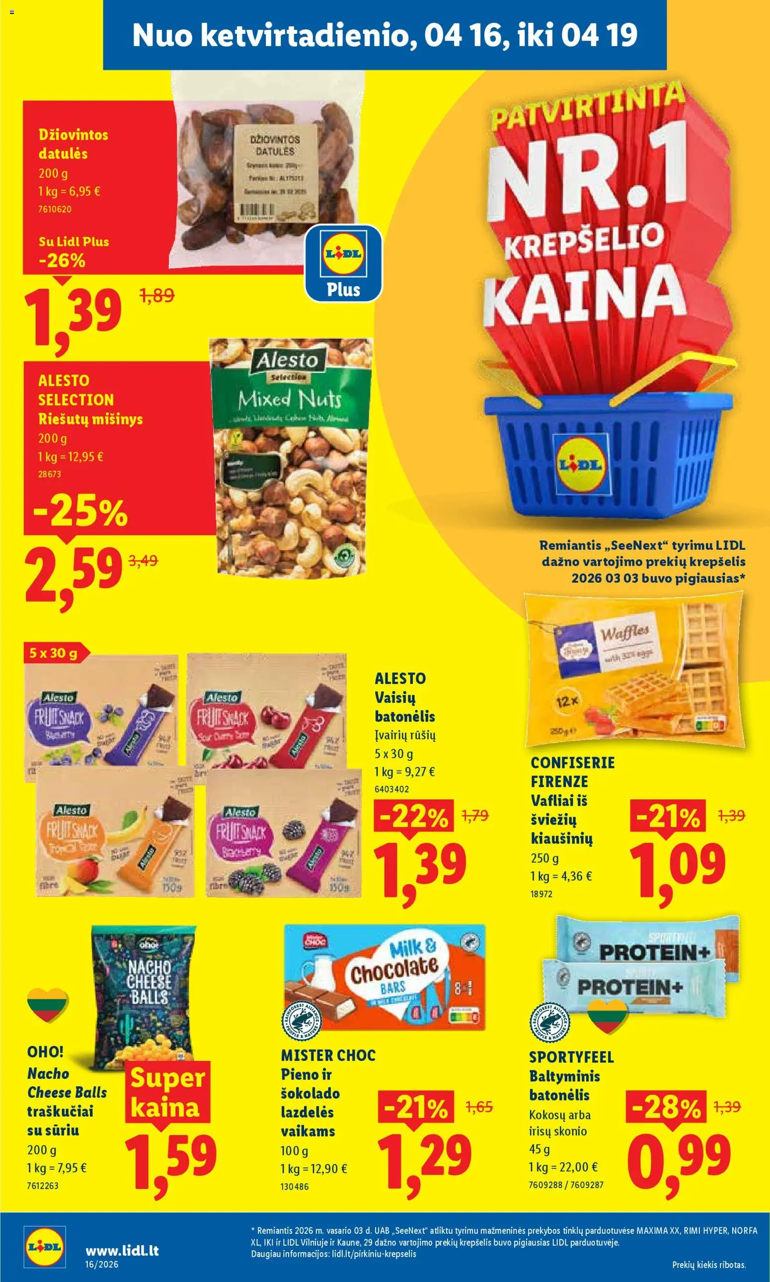 LIDL akcijos nuo 13.04.2026 | Puslapis: 38 | Prekių: Krepšelis, Vafliai, Traškučiai