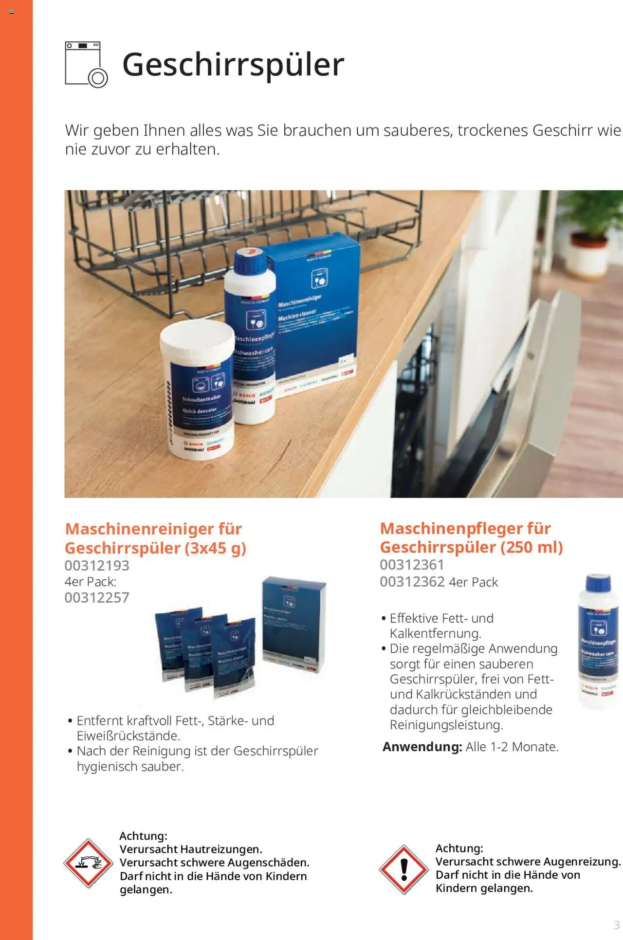 Bosch Kundendienst gültig ab 06.03.2024 | Seite: 3 | Produkte: Geschirrspüler