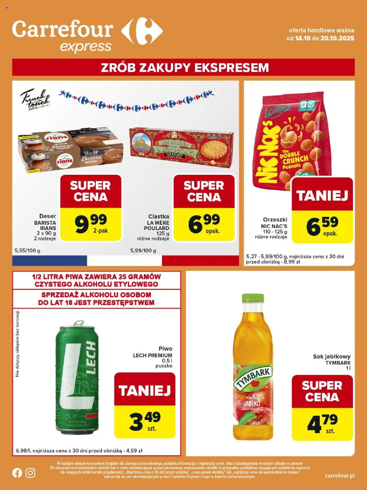 Carrefour Gazetka - Express od 14.10.2025 | Strona: 2 | Produkty: Por, Sok, Piwo, Ciastka