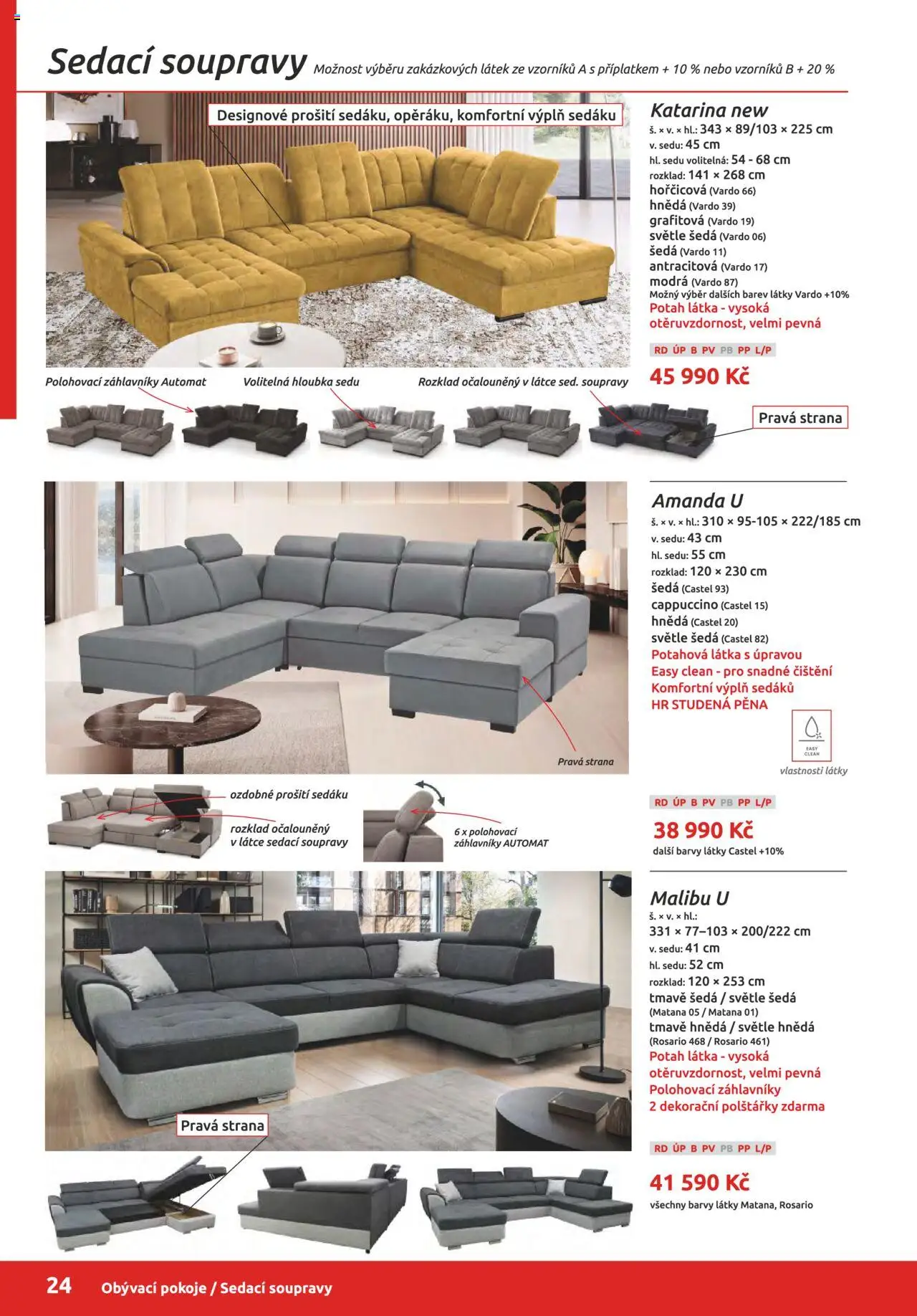 ORFA nábytek katalog 2025-2026 od 01.10.2025 | Strana: 24 | Produkty: Polštářky, Cappuccino, Malibu, Barvy