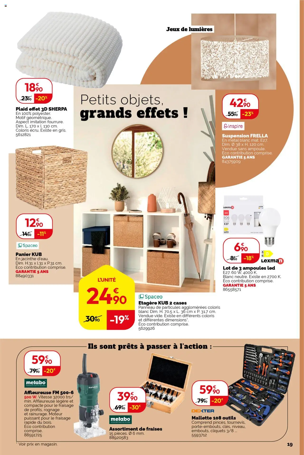 {H1} | Page: 19 | Produits: Tournevis, Suspension, Panier, Jeux