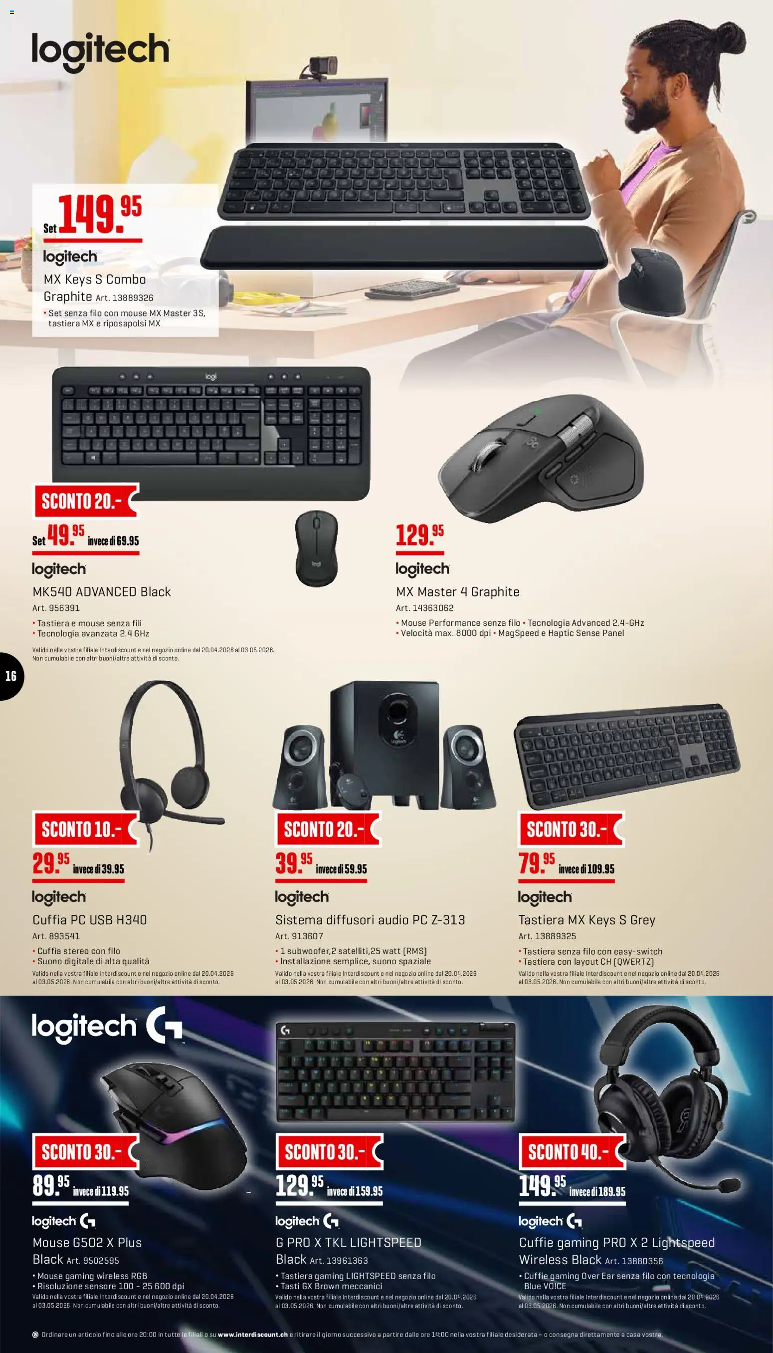 Interdiscount aktionen IT – gültig ab 20.04.2026 | Seite: 16 | Produkte: Audio, Pc, Usb