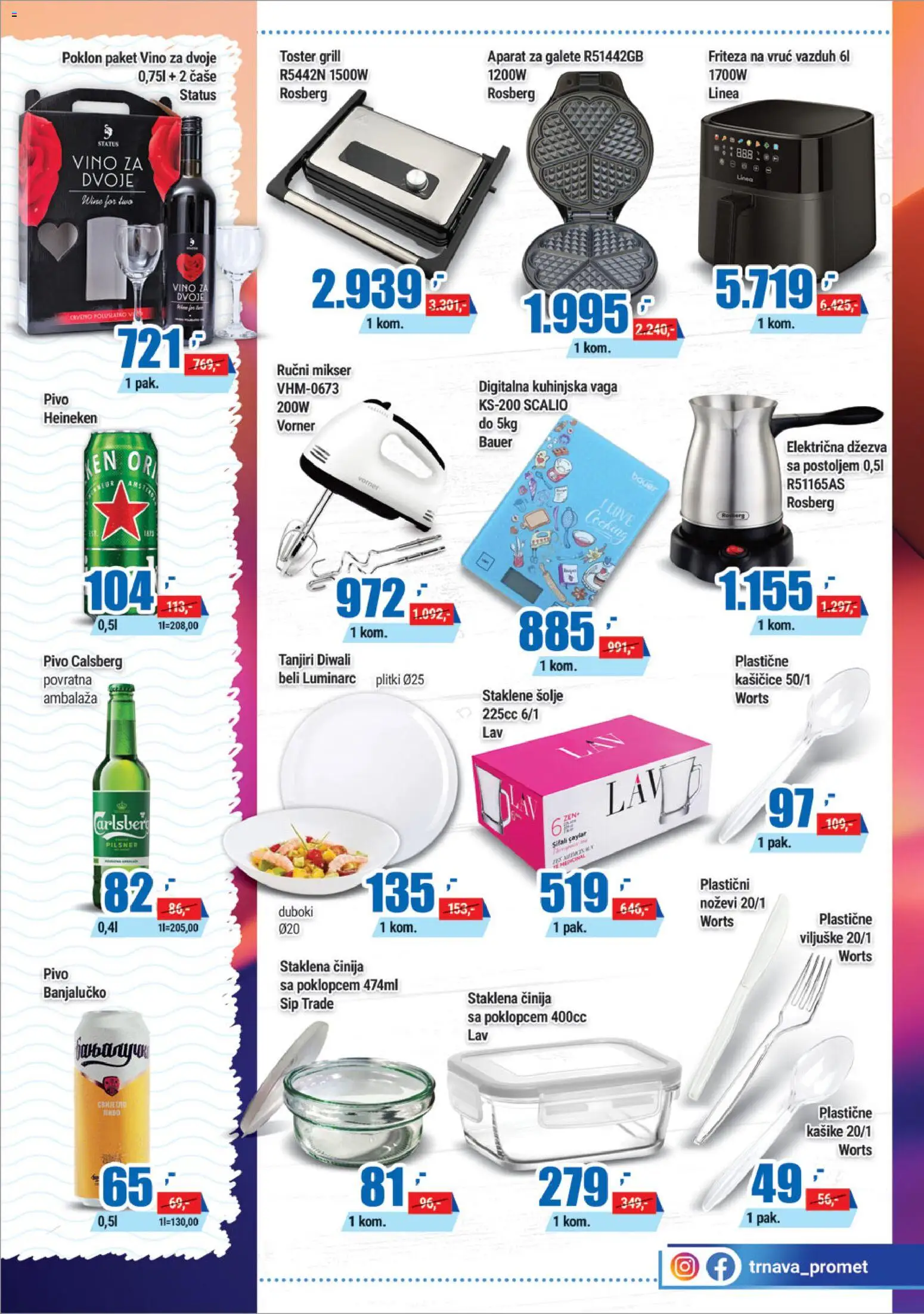 Trnava Promet katalog - važi od 12.02.2026 | Strana: 15 | Proizvode: Aparat za galete, Mikser, Toster, Kuhinjska vaga