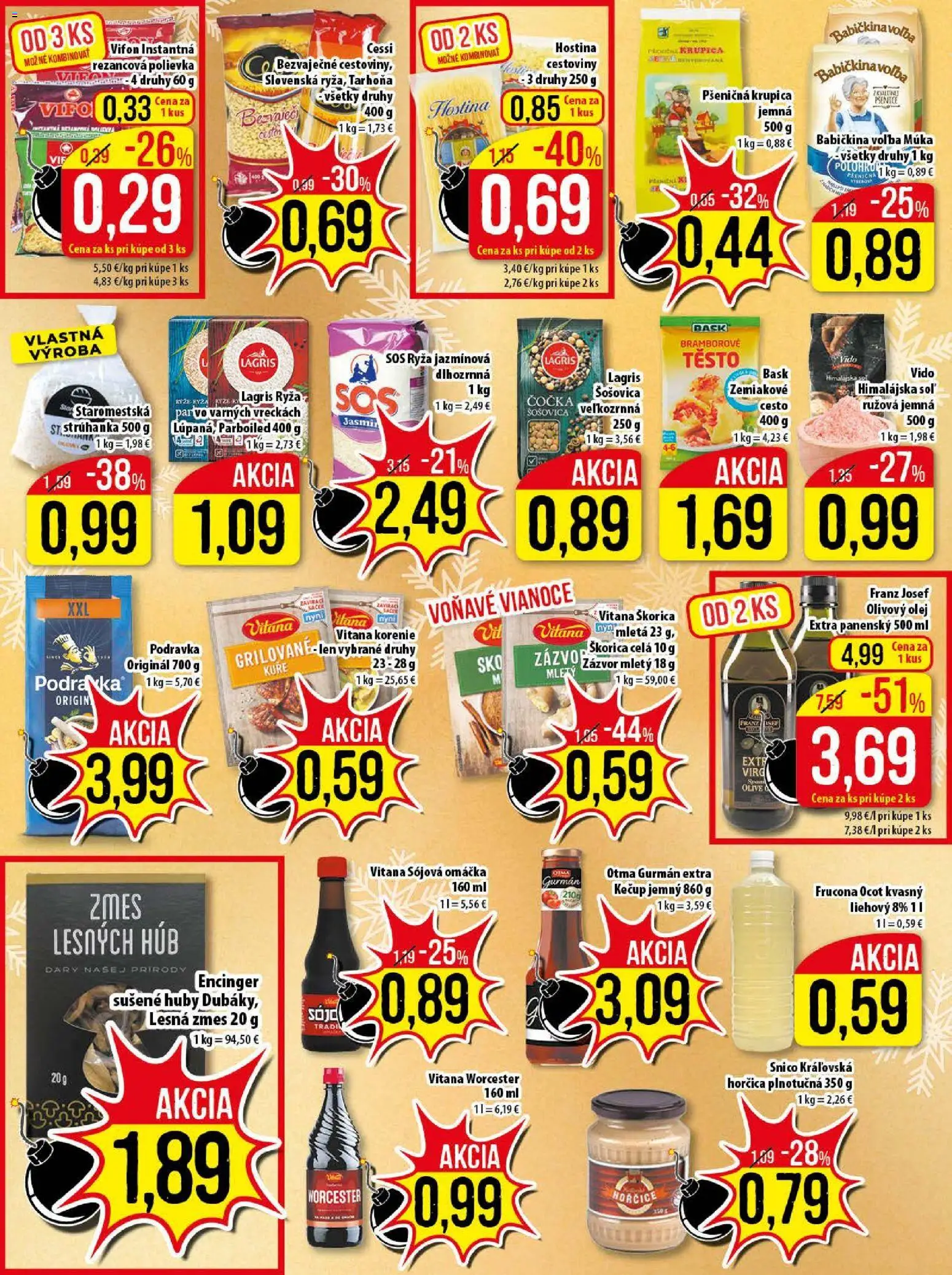 Nové Klas akcie – leták je platný od 15.12.2025 | Strana: 17 | Produkty: Cestoviny, Korenie, Krupica, Ocot