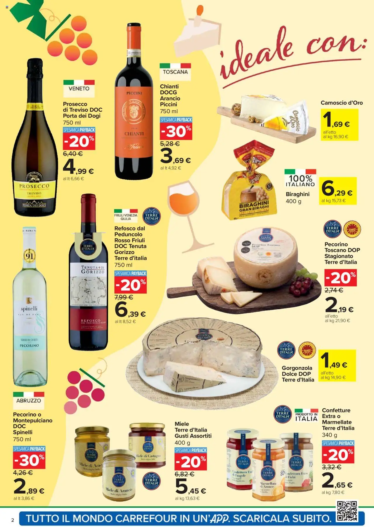 Volantino Carrefour del 24.10.2025 | Pagina: 2 | Prodotti: Fragole, Marmellata, Miele, Gorgonzola