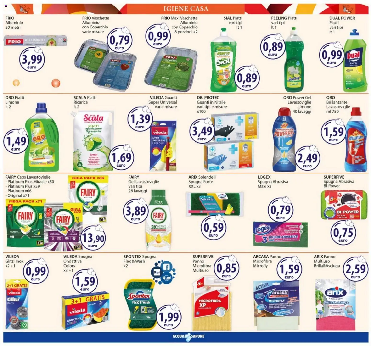 Volantino Acqua e Sapone del 23.02.2026 | Pagina: 14 | Prodotti: Spugna, Sapone, Alluminio, Vaschette