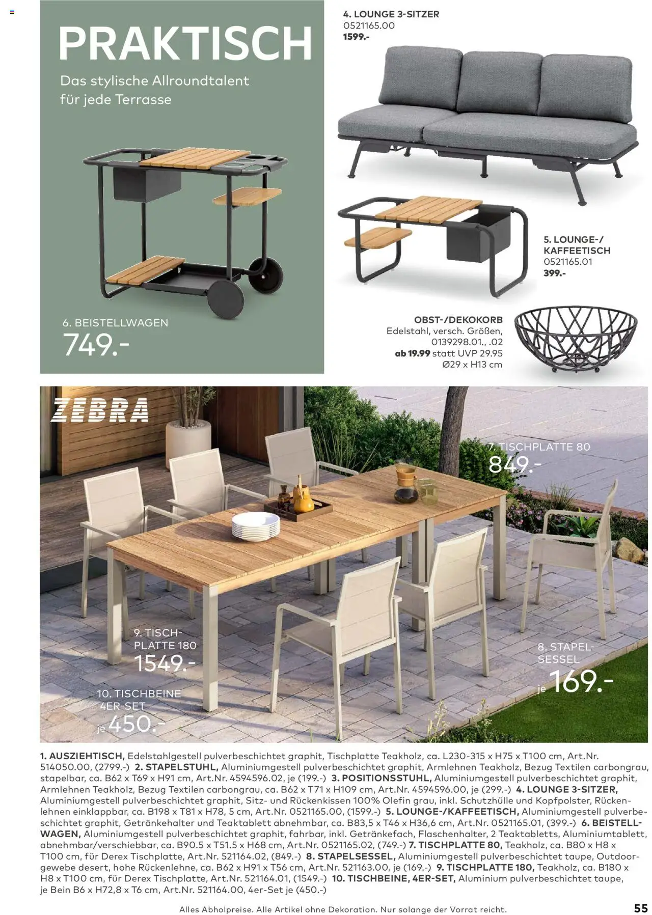 Porta! - Outdoor - Gartenmöbelkatalog 2025 - gültig ab dem 02.03.2025 | Seite: 55 | Produkte: Sessel, Tisch