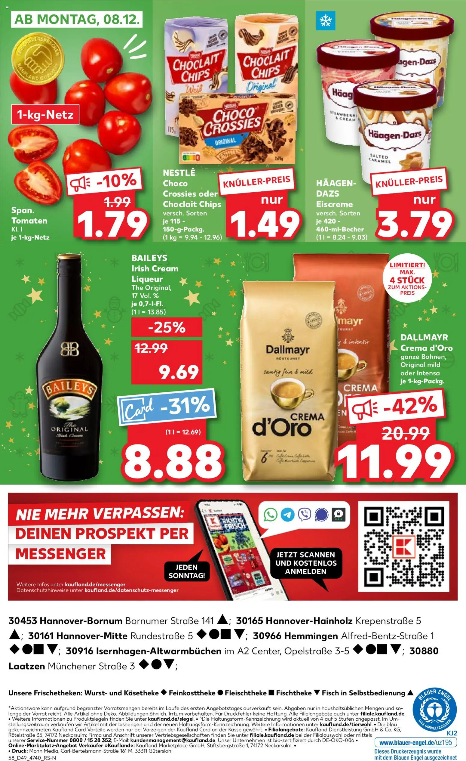 Kaufland prospekt Hannover	 – gültig ab 04.12.2025 | Seite: 58 | Produkte: Fisch, Wurst, Baileys, Chips
