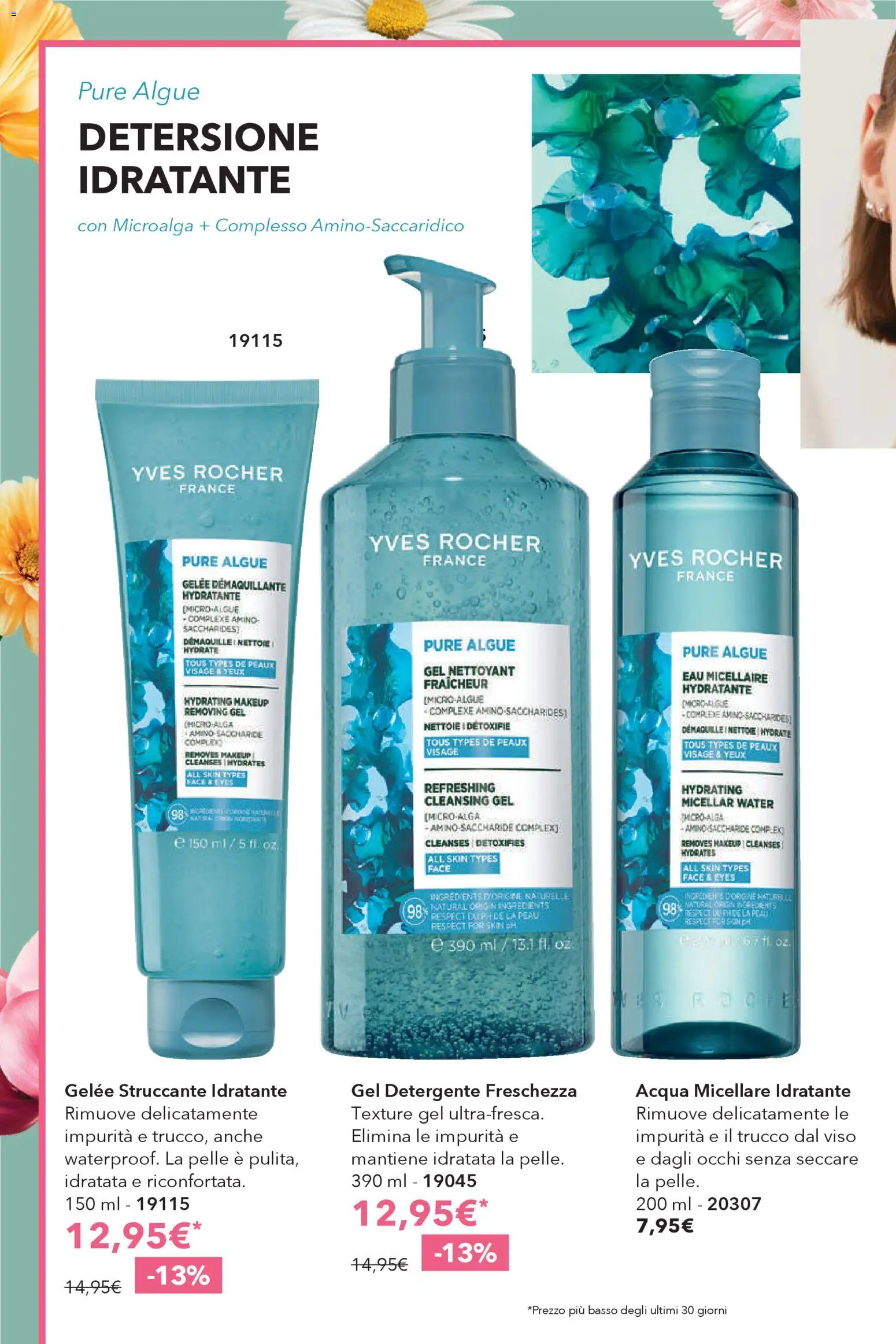 Volantino Yves Rocher del 23.04.2026 | Pagina: 24 | Prodotti: Acqua micellare, Detergente, Acqua, Trucco