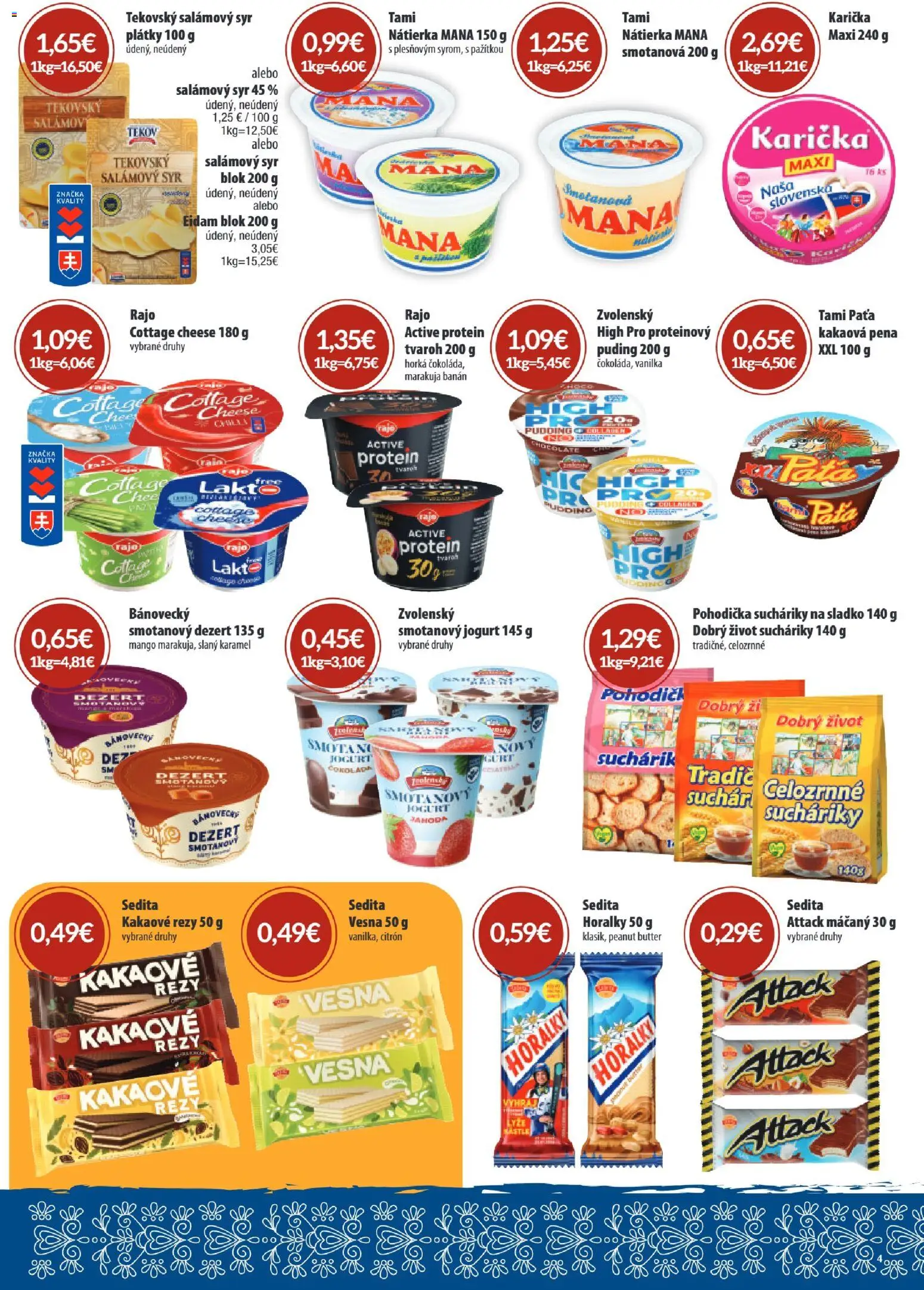 Nové Sintra akcie – leták je platný od 08.01.2026 | Strana: 4 | Produkty: Jogurt, Protein, Puding, Mango