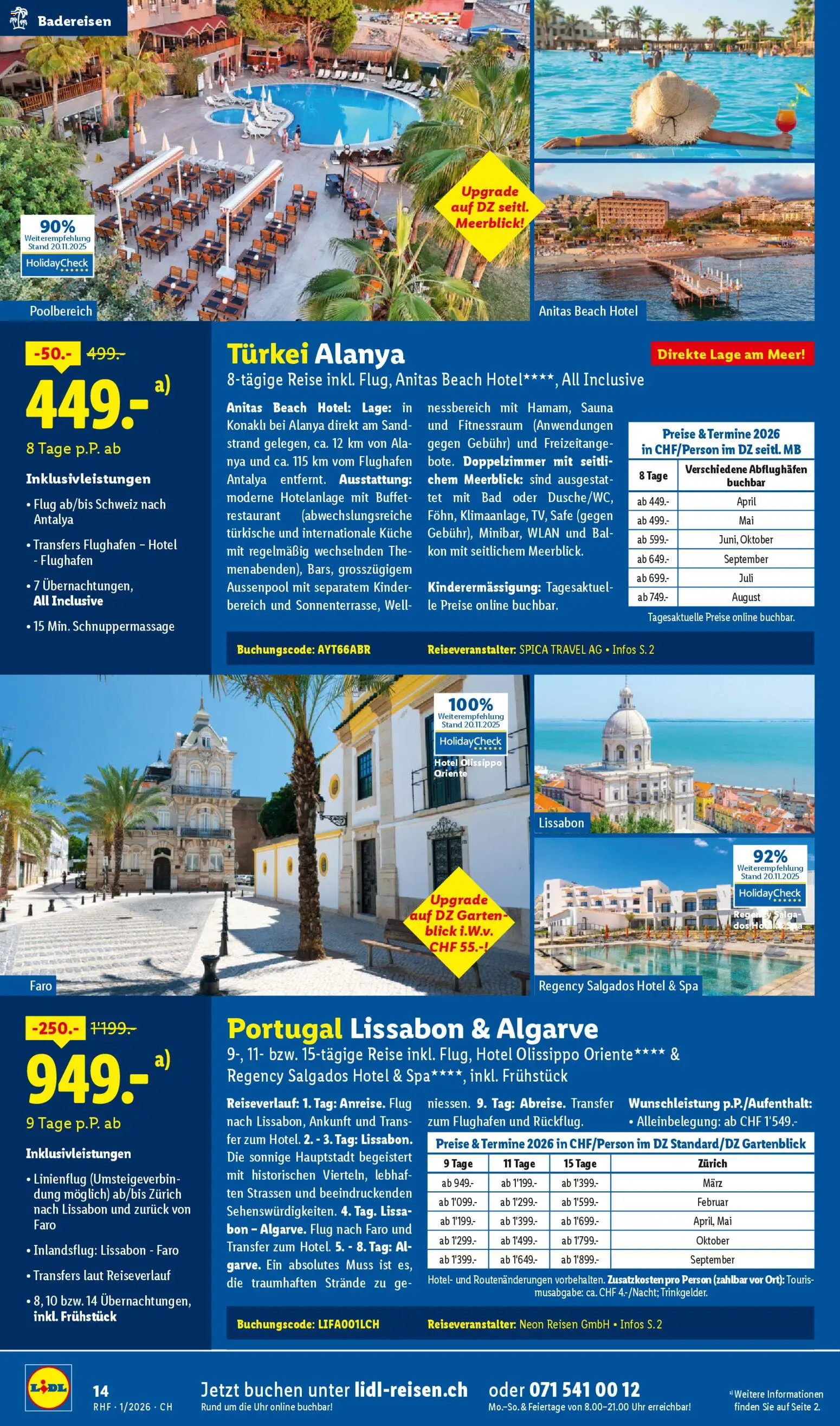 Lidl Aktionen Reisen Januar – gültig ab 29.12.2025 | Seite: 14 | Produkte: Bad, Uhr