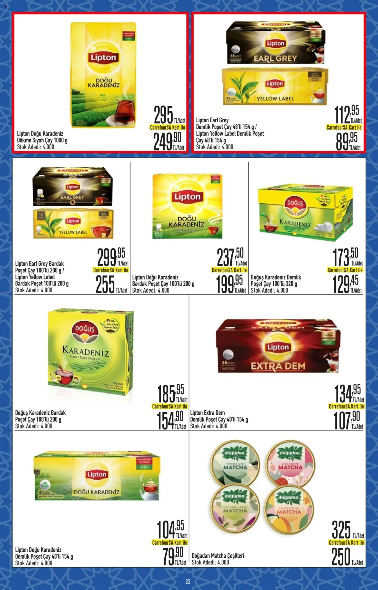 CarrefourSA Katalog - 09.02.2026 tarihinden itibaren geçerlidir | Sayfa: 32 | Ürünler: Demlik poşet çay, Bardak poşet çay, Zselatin, Demlik