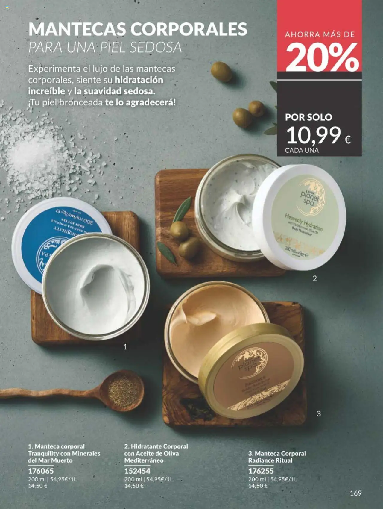 Catálogo AVON campaña 7 │ válido desde el 01.07.2025 | Página: 169 | Productos: Manteca, Aceite, Té, Aceite de oliva