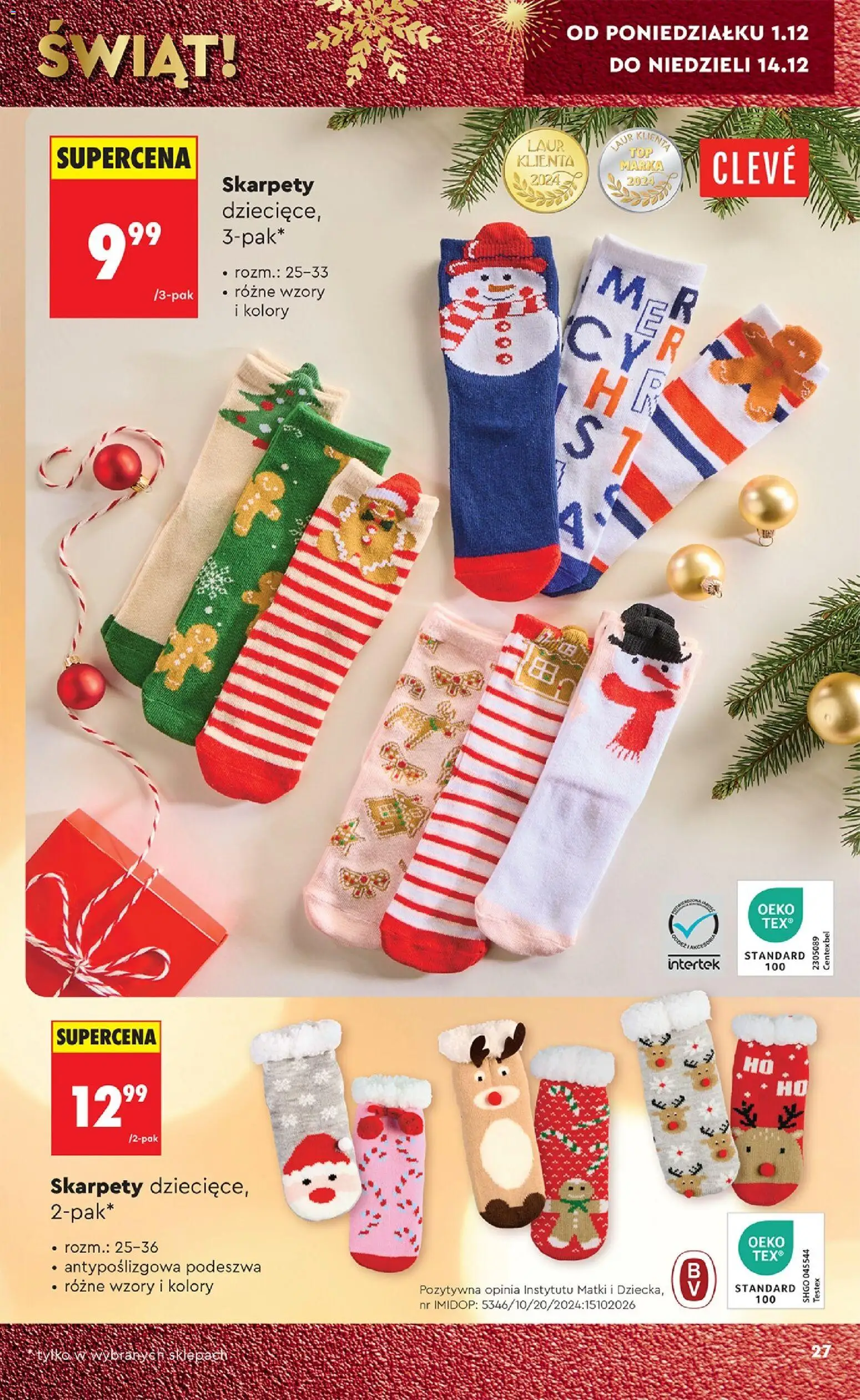 Biedronka gazetka - Hity i inspiracje od 29.11.2025 | Strona: 27 | Produkty: Skarpety