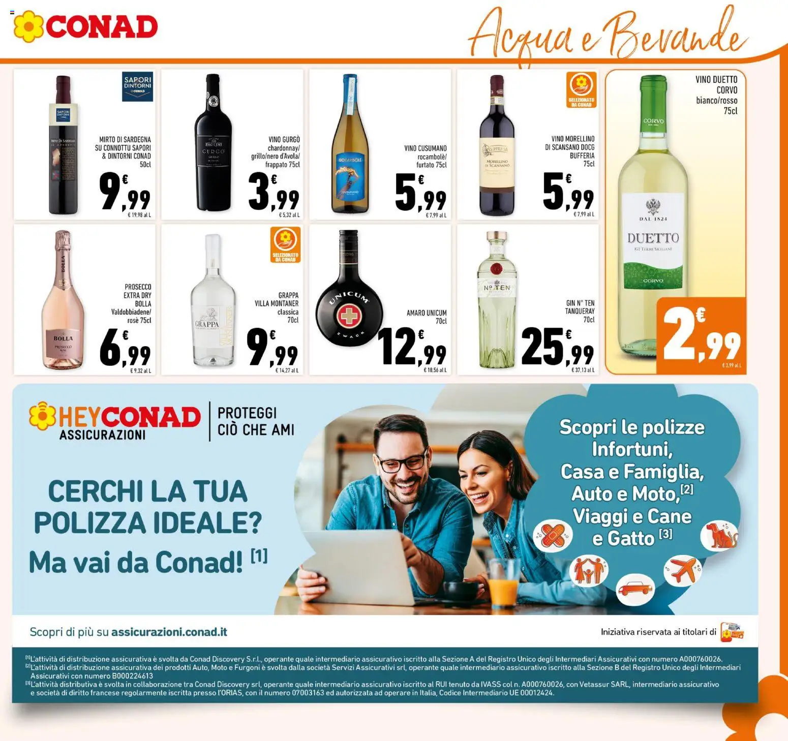 Volantino Conad del 08.04.2026 | Pagina: 15 | Prodotti: Gin, Vino, Grappa, Amaro