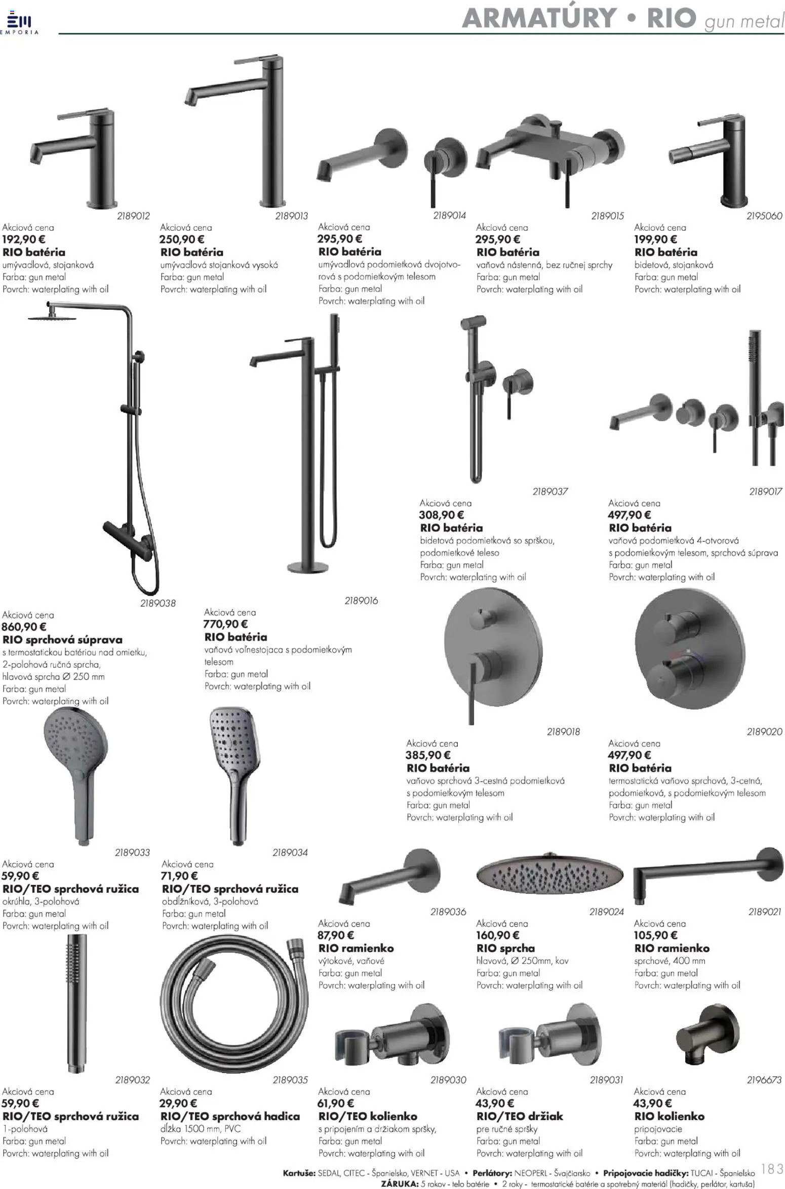 Nové Ingema akcie – leták je platný od 29.10.2025 | Strana: 185 | Produkty: Batéria, Sprcha