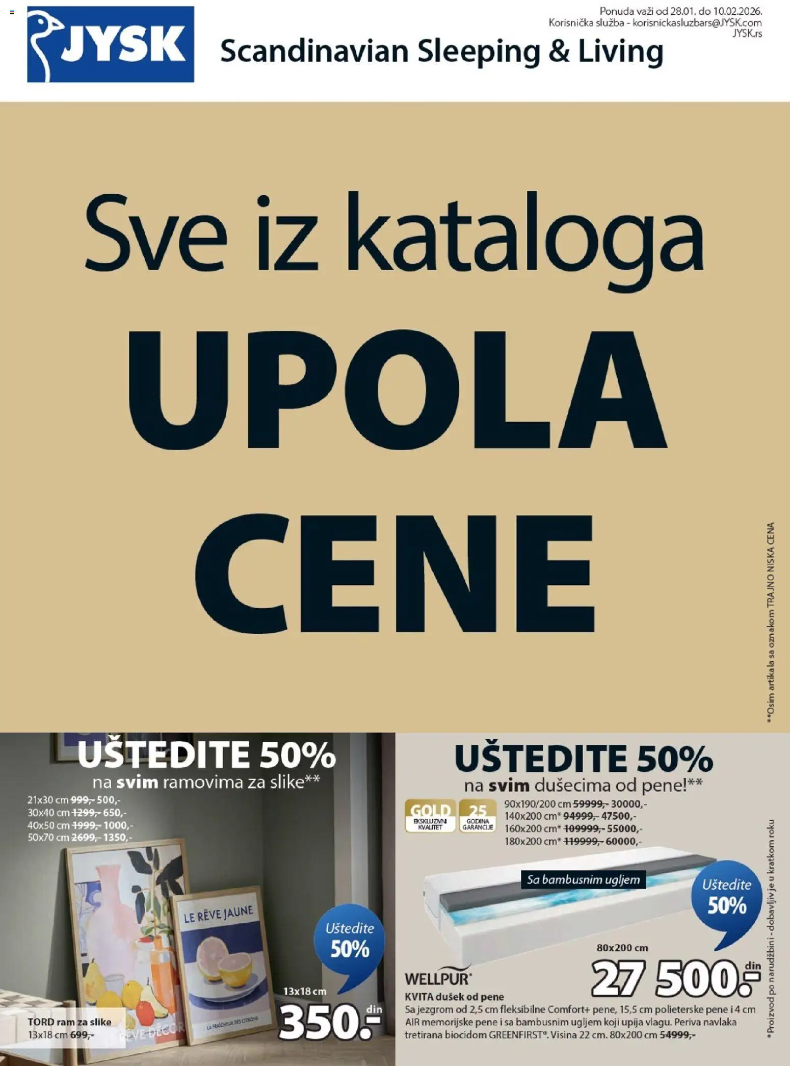 Jysk katalog - važi od 28.01.2026 | Strana: 1 | Proizvode: Dušek, Ram za slike