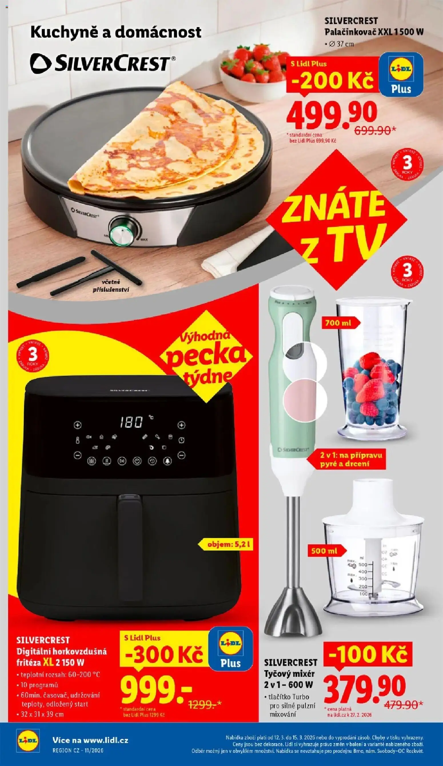 Lidl aktuální leták od 12.03.2026 | Strana: 34 | Produkty: Tyčový mixér, Mixér, Fritéza, Horkovzdušná fritéza