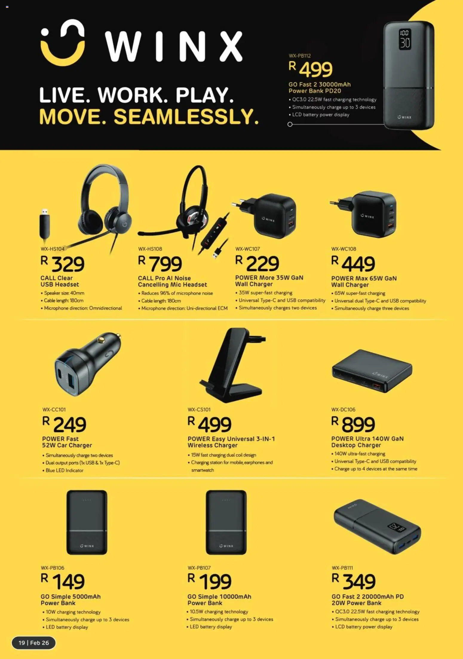 New Computer Mania catalogue – valid from 01.02.2026 | Page: 20 | Products: Car charger, Headset, Cable, Smartwatch