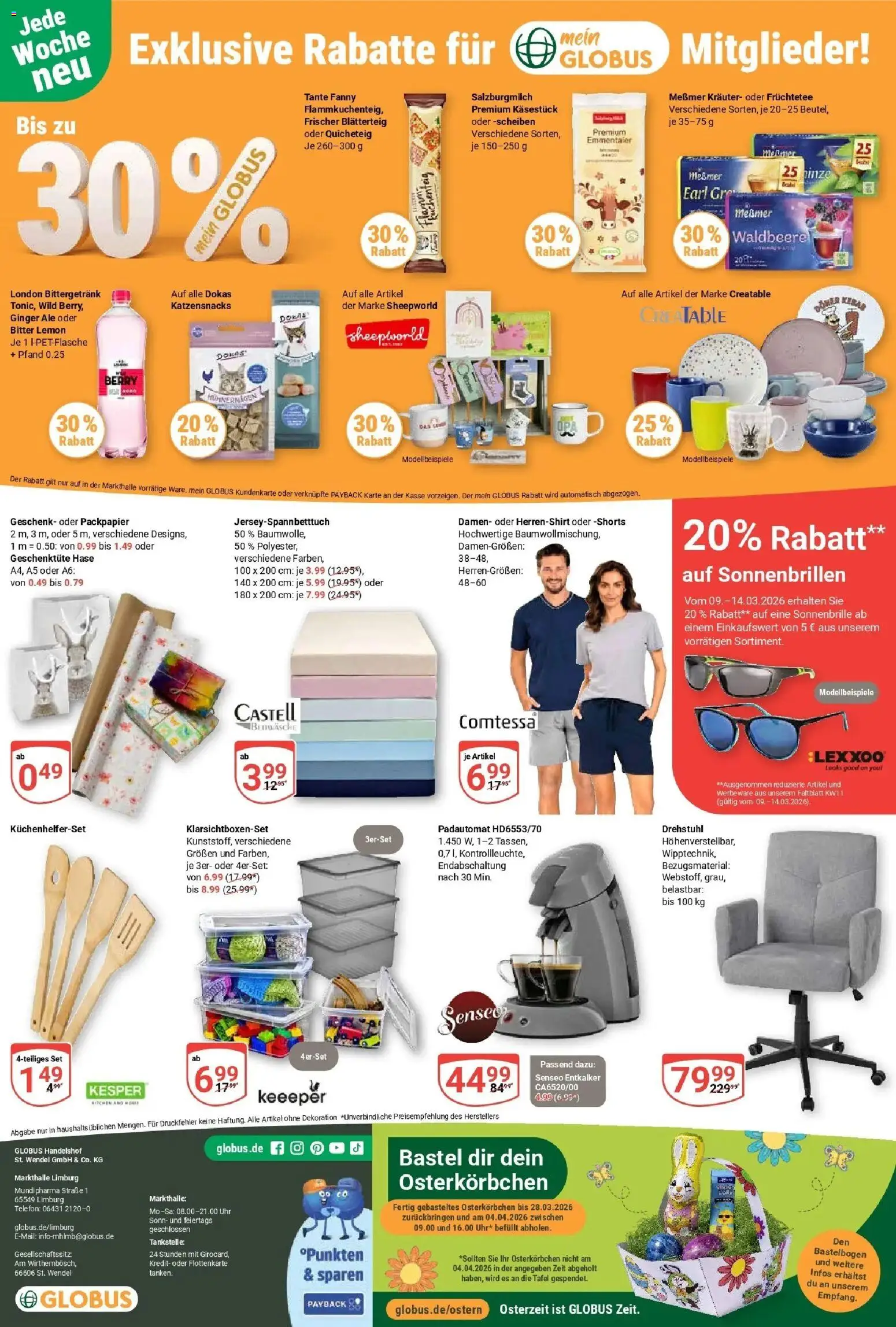 Globus prospekt Limburg	 – gültig ab 09.03.2026 | Seite: 23 | Produkte: Senseo, Messmer, Telefon, Uhr