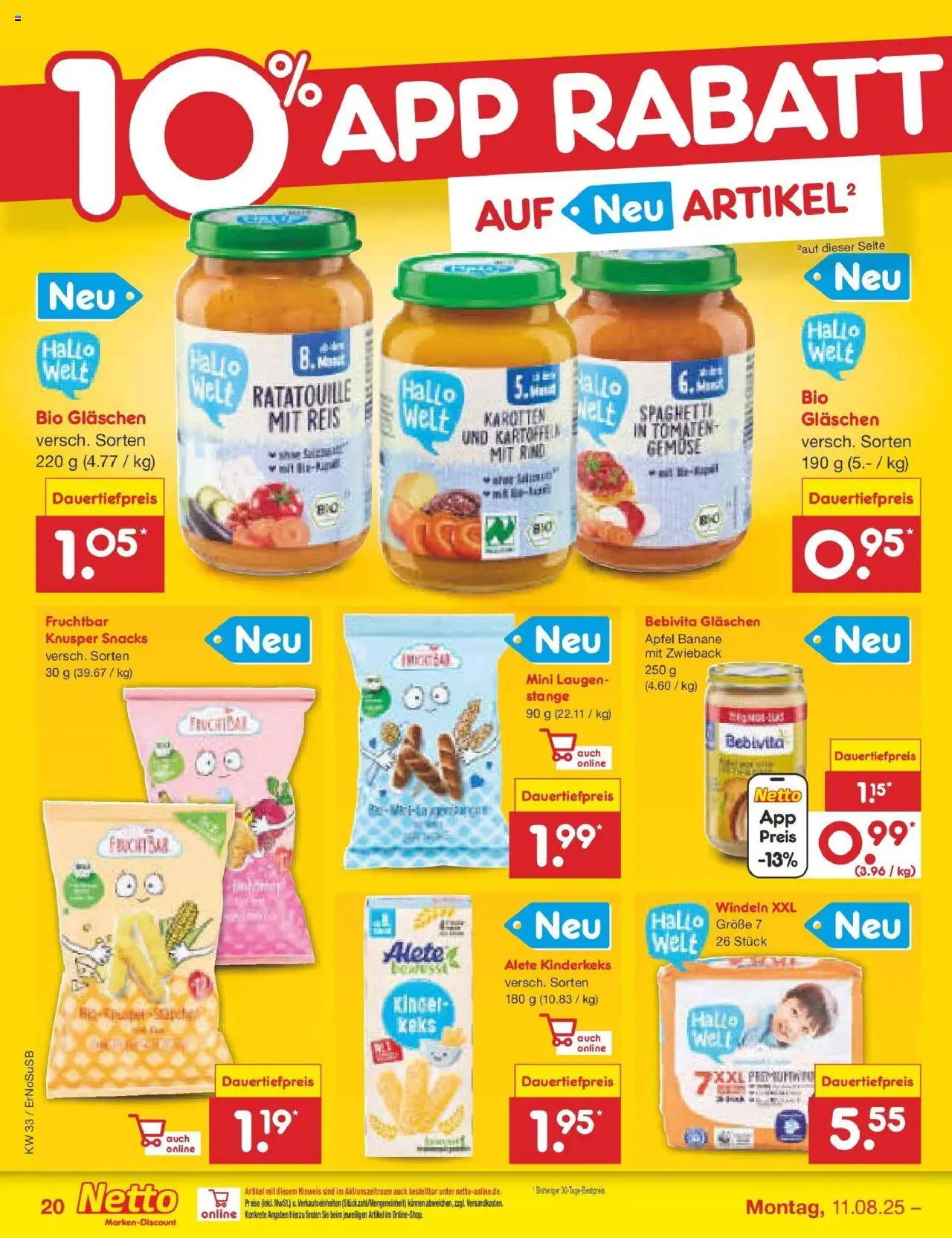 Netto Marken-Discount prospekt Erfurt	 - gültig ab dem 11.08.2025 | Seite: 34 | Produkte: Äpfel, Tomaten, Gemüse, Reis