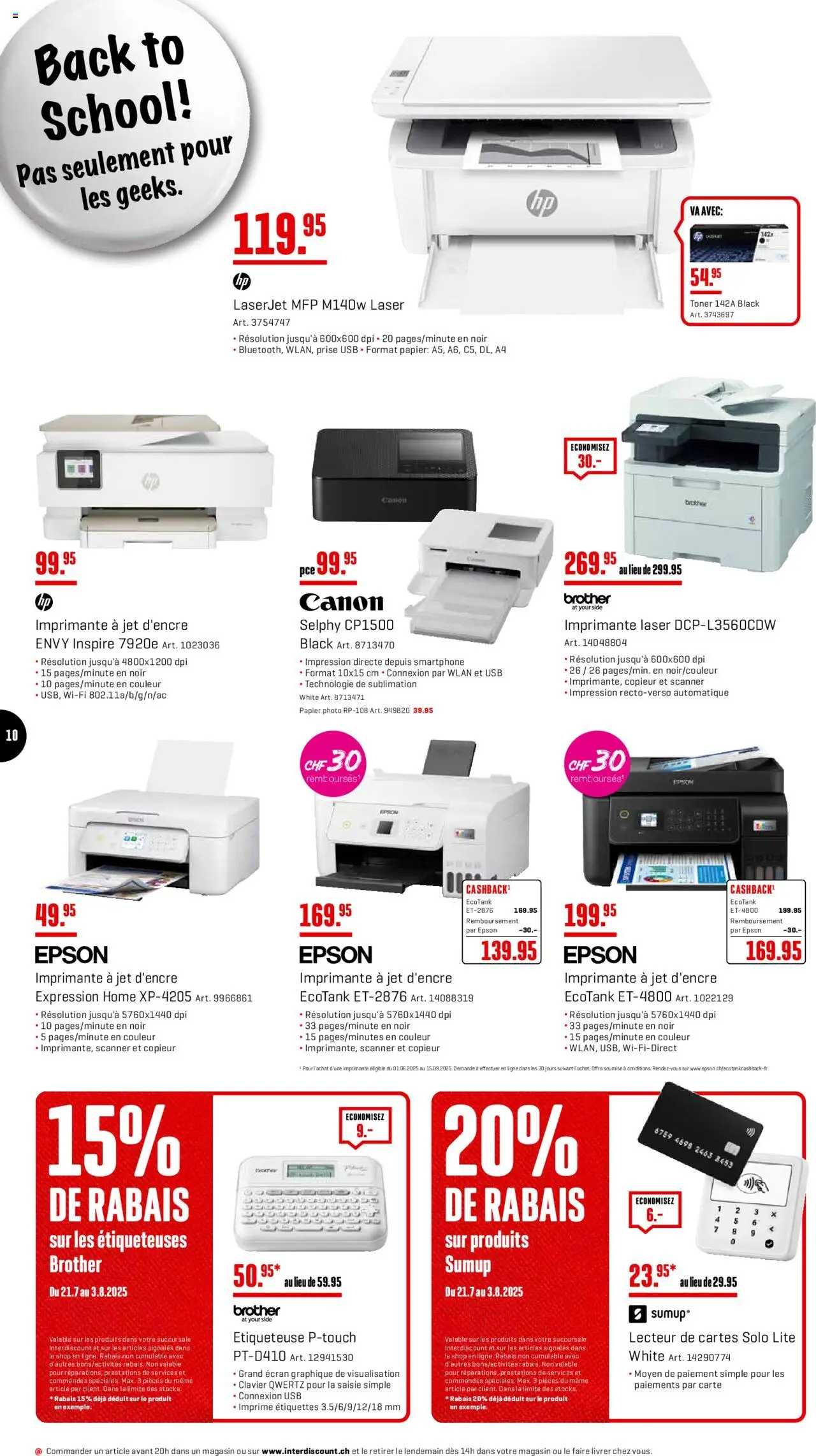 Interdiscount Aktionen FR ab 21.07.2025 | Seite: 10 | Produkte: Smartphone, Usb, Toner, Epson