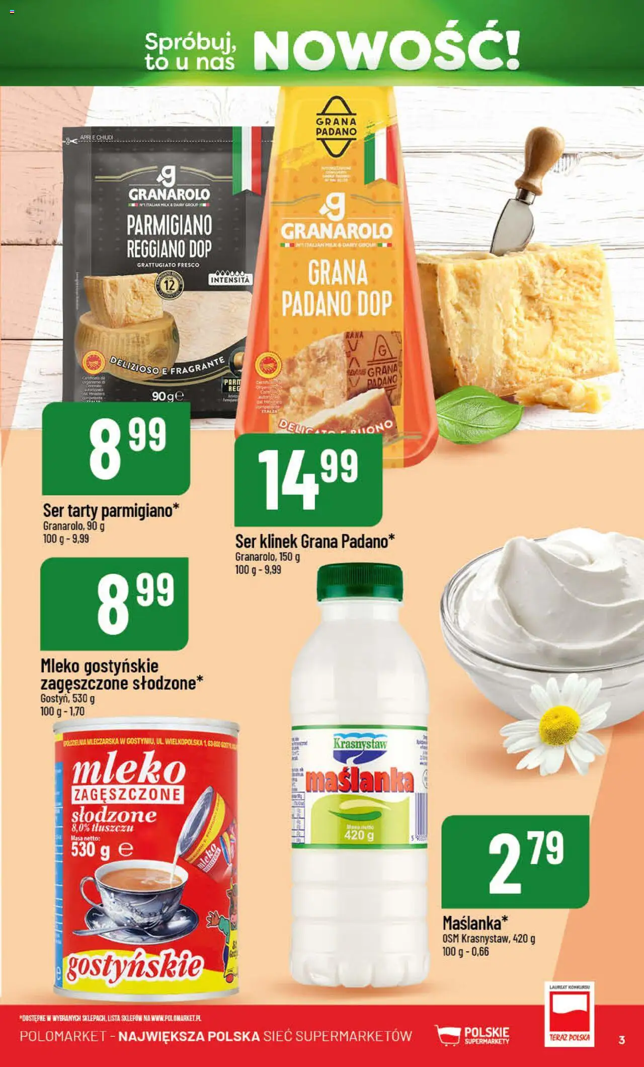 POLOmarket Gazetka - Nowości od 14.08.2025 | Strona: 3 | Produkty: Maślanka, Mleko, Ser, Fresco
