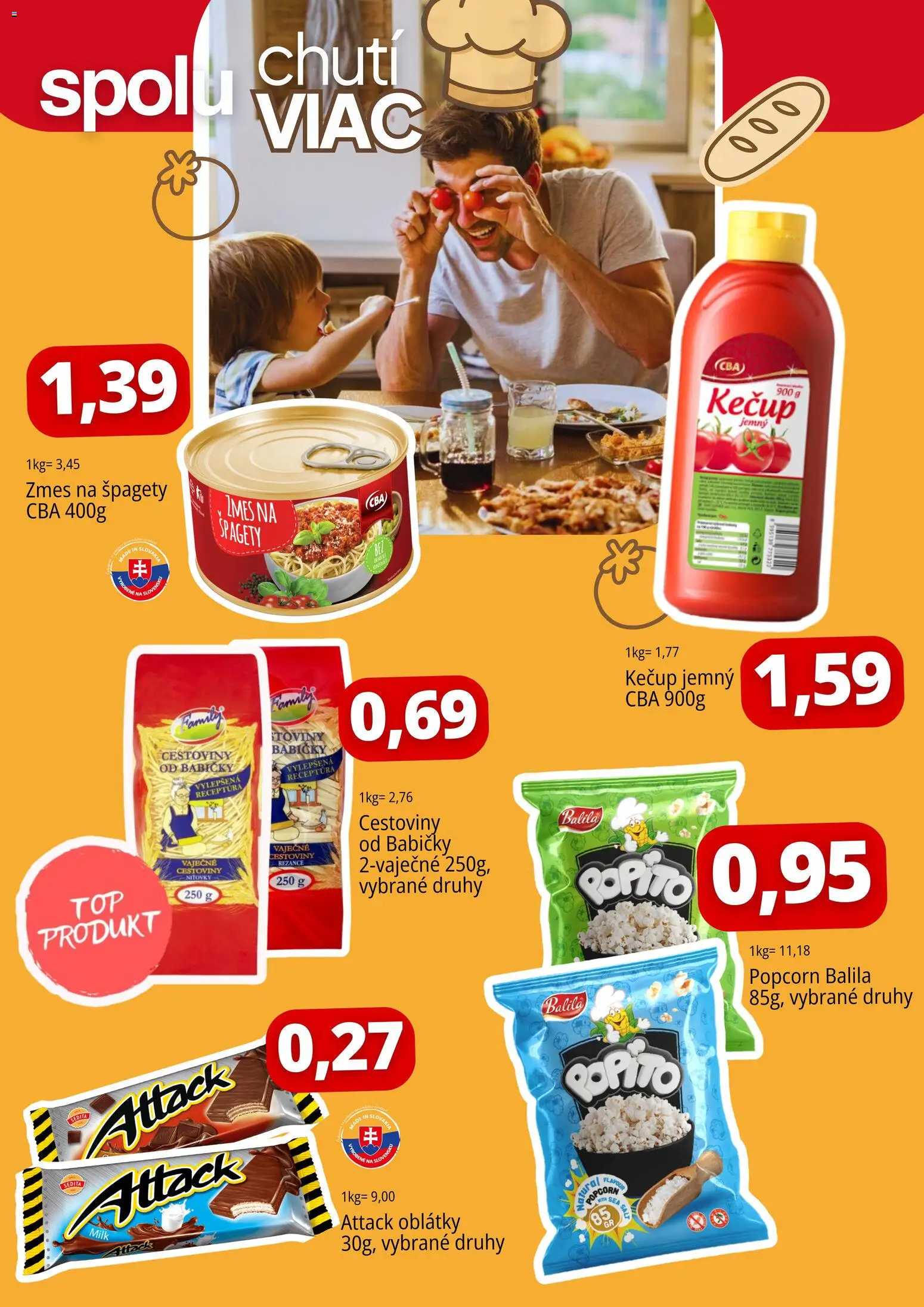 Nové CBA Komfos akcie – leták je platný od 20.02.2026 | Strana: 3 | Produkty: Cestoviny, Rezance, Kečup, Špagety